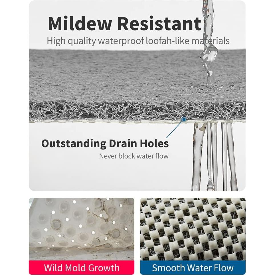 Alfombra de Ducha Antideslizante Tchdio 61x61 cm Gris