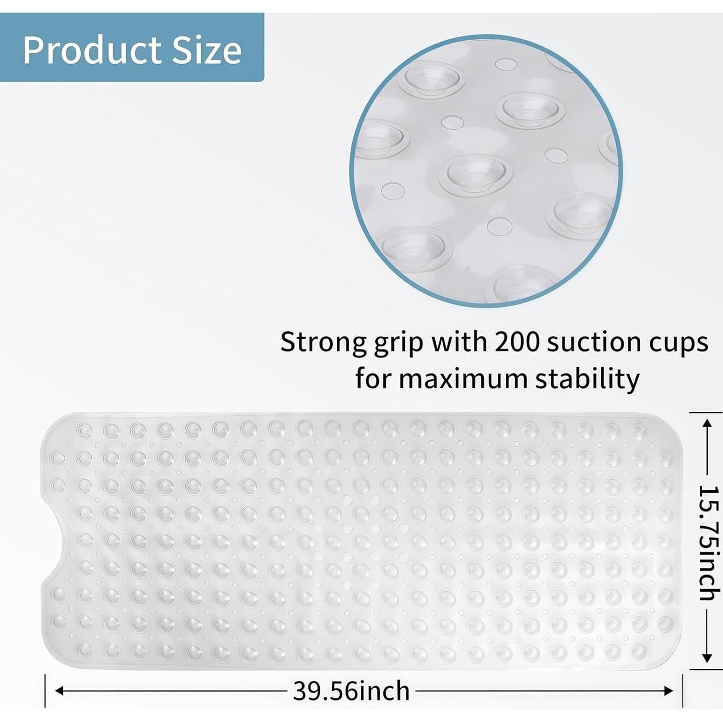 Alfombra de Ducha Antideslizante Tcbelosion 100x40 cm PVC