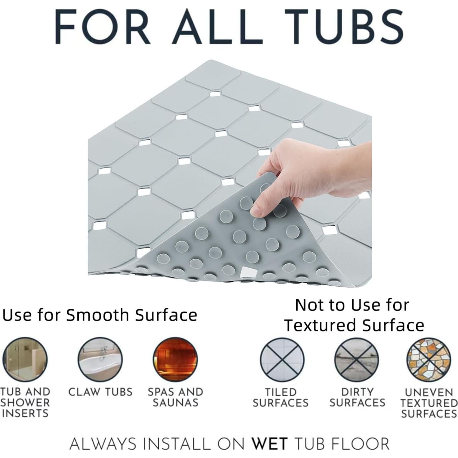 Alfombrilla de Ducha Antideslizante MeimeiDe 53x53 cm Gris