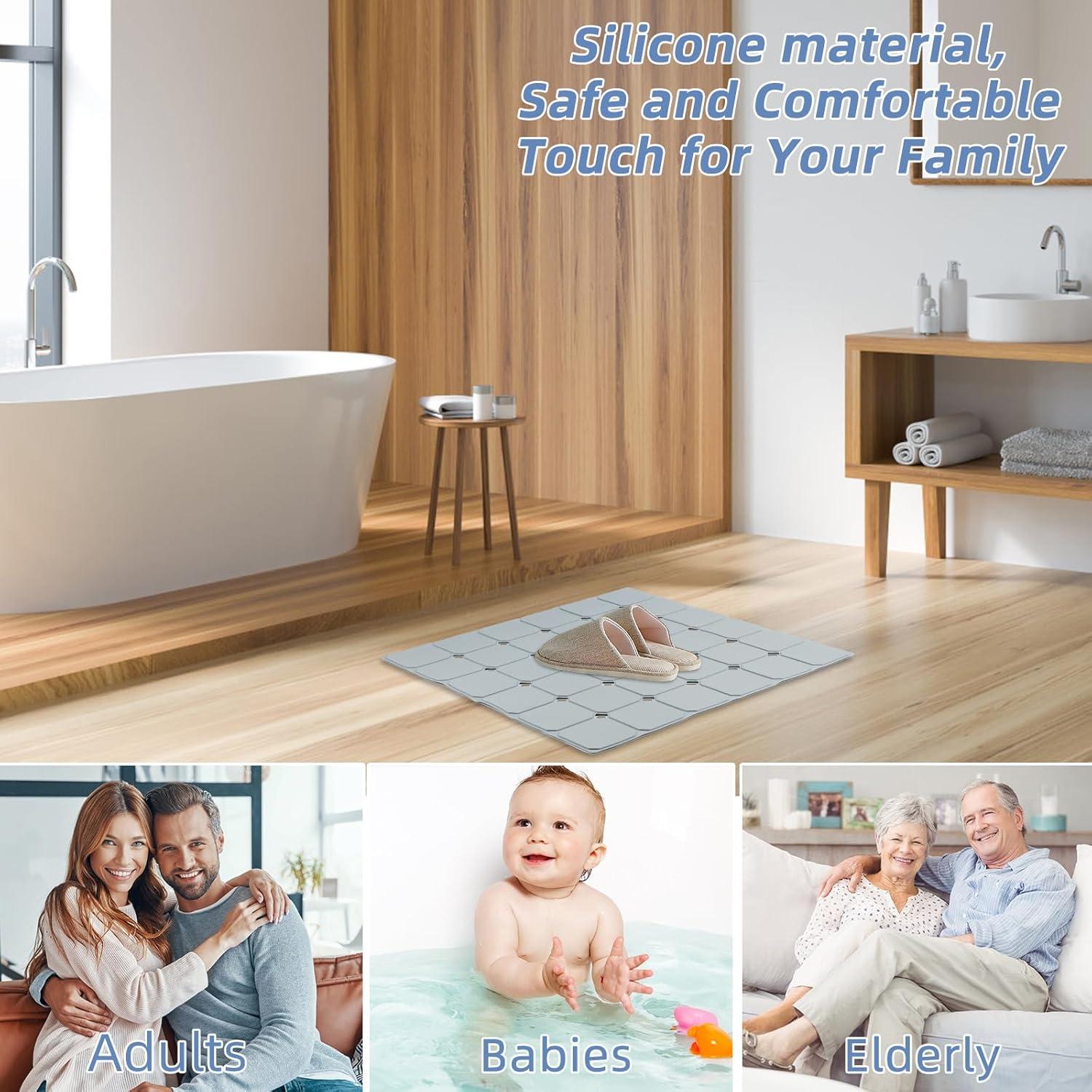 Alfombrilla de Ducha Antideslizante MeimeiDe 53x53 cm Gris