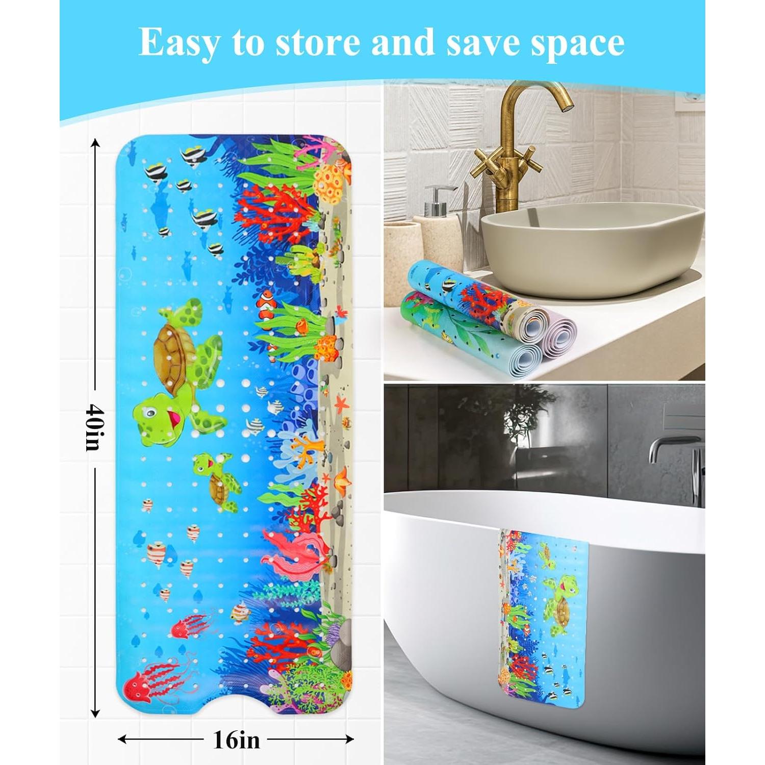 Alfombrilla de baño antideslizante Secopad tortugas 101,6x40,6cm