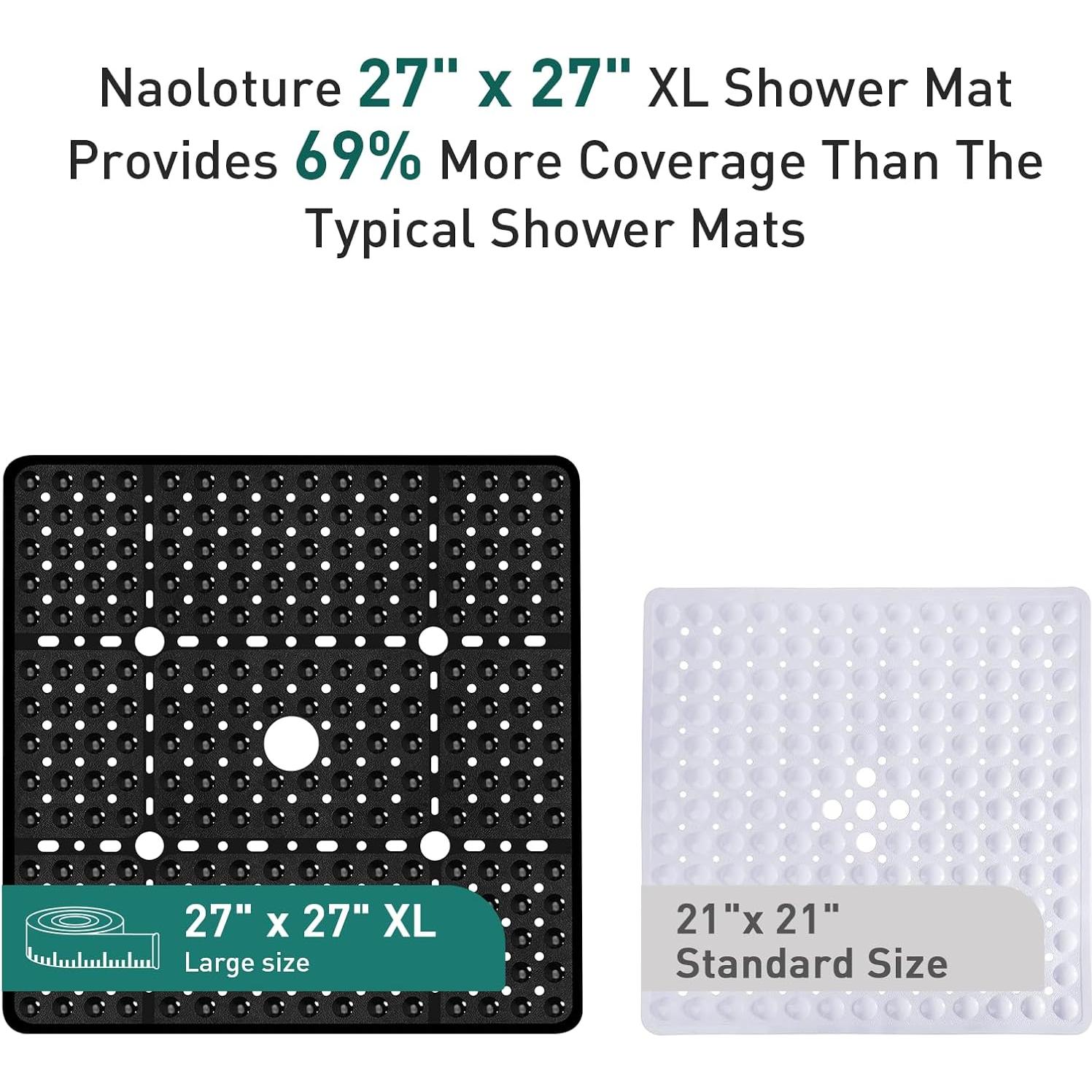 Alfombrilla de Ducha Antideslizante Naoloture 68.58x68.58cm Negra