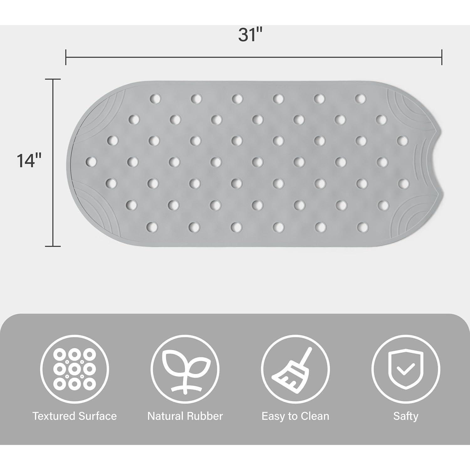 Alfombrilla de Baño Antideslizante SelfSuite 79x36 cm Gris