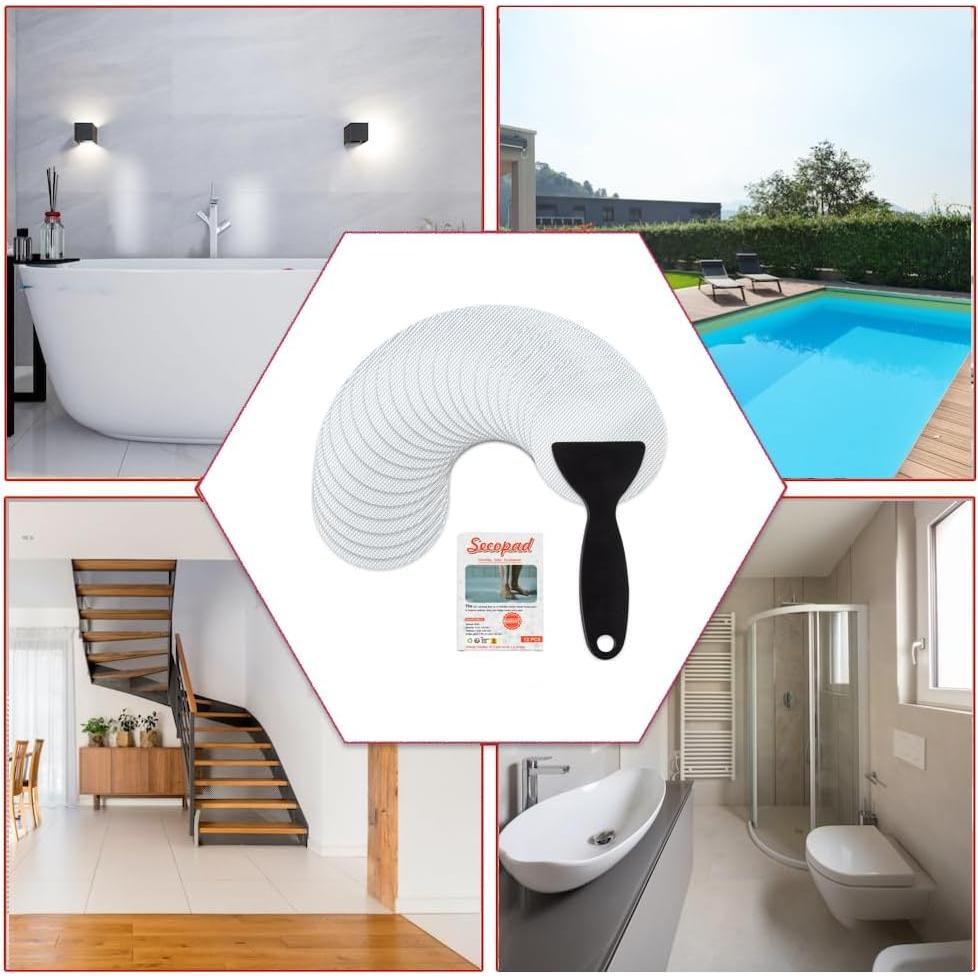 24 Pegatinas Antideslizantes Secopad para Baño y Ducha