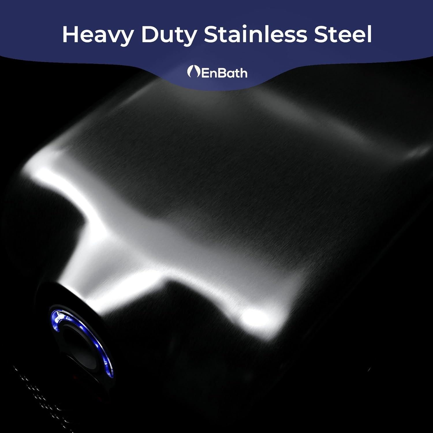 Secador de Manos Eléctrico Acero Inoxidable 360 km/h 1350W