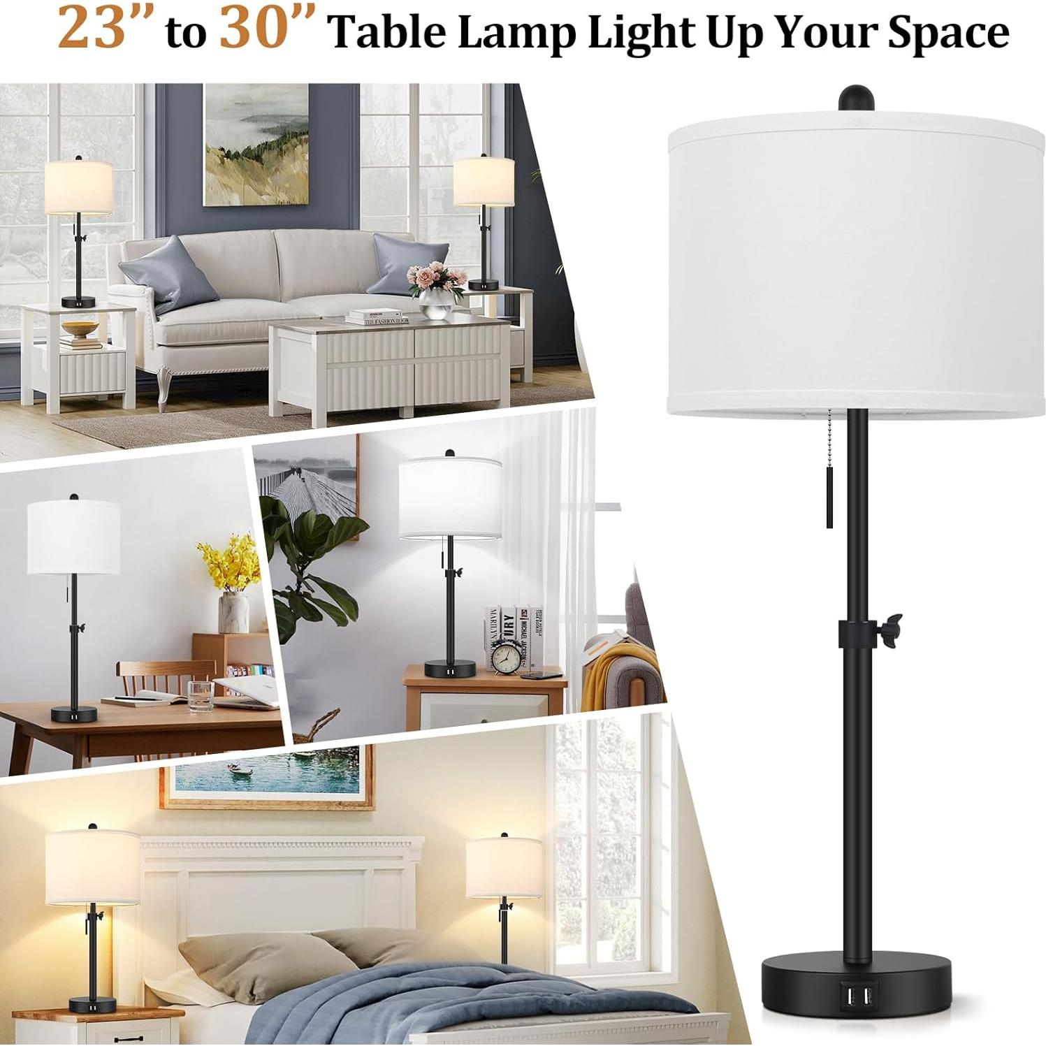 Juego de 2 Lámparas de Mesa Ajustables Kondras Negro