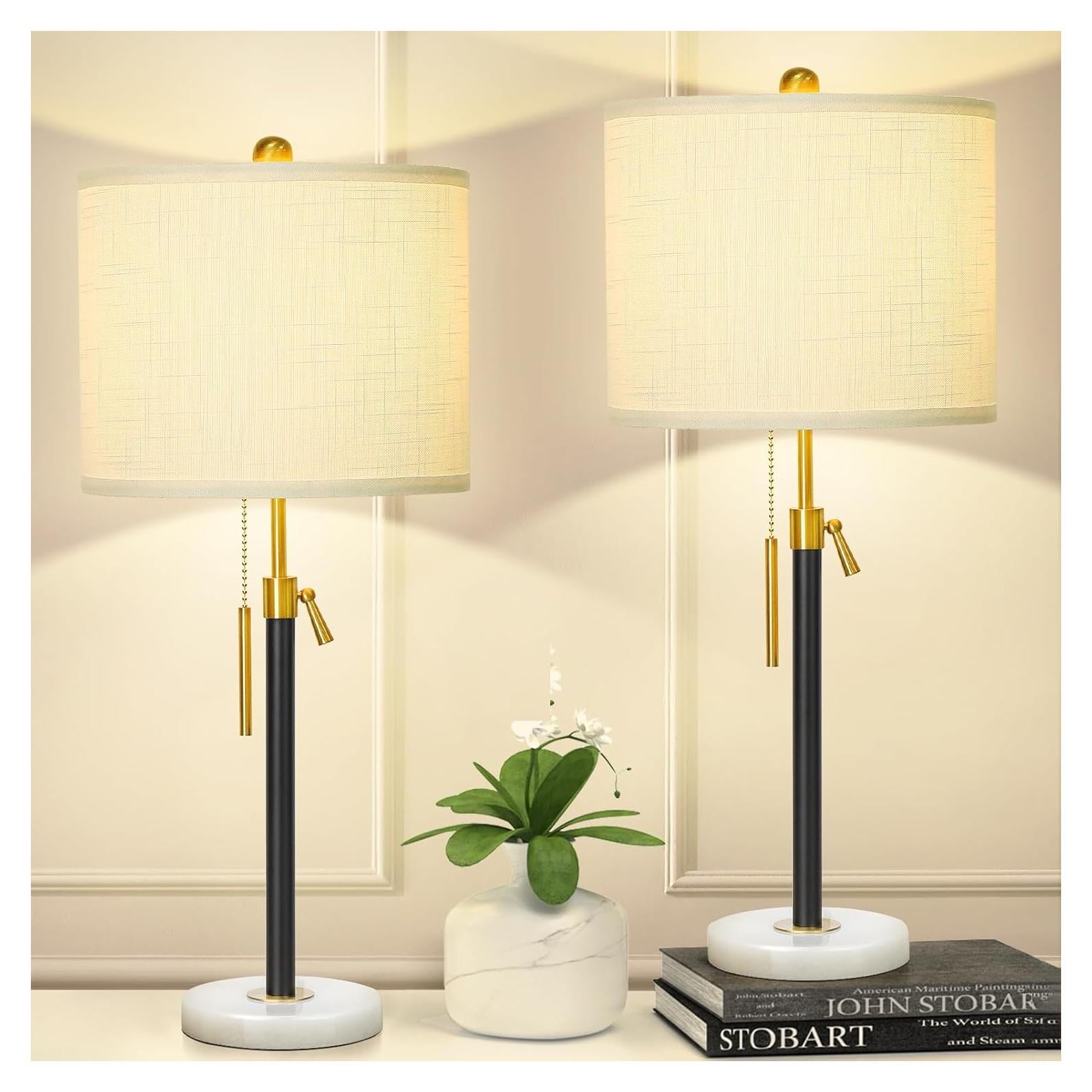 Juego de 2 Lámparas de Mesa Ajustables Qingmiao 55-76 cm