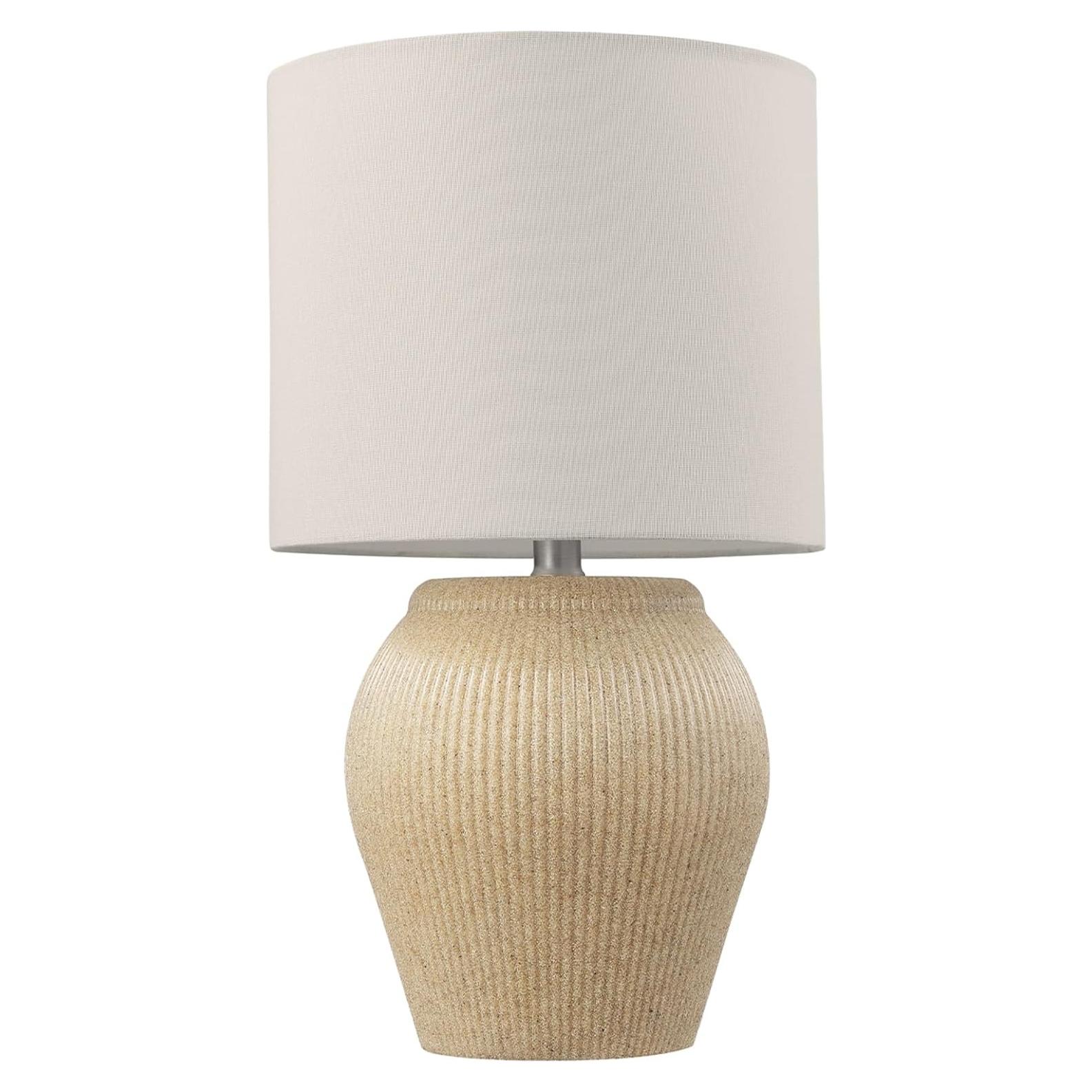 Lámpara de Mesa Cerámica GLOBE Electric 43 cm Beige Suave