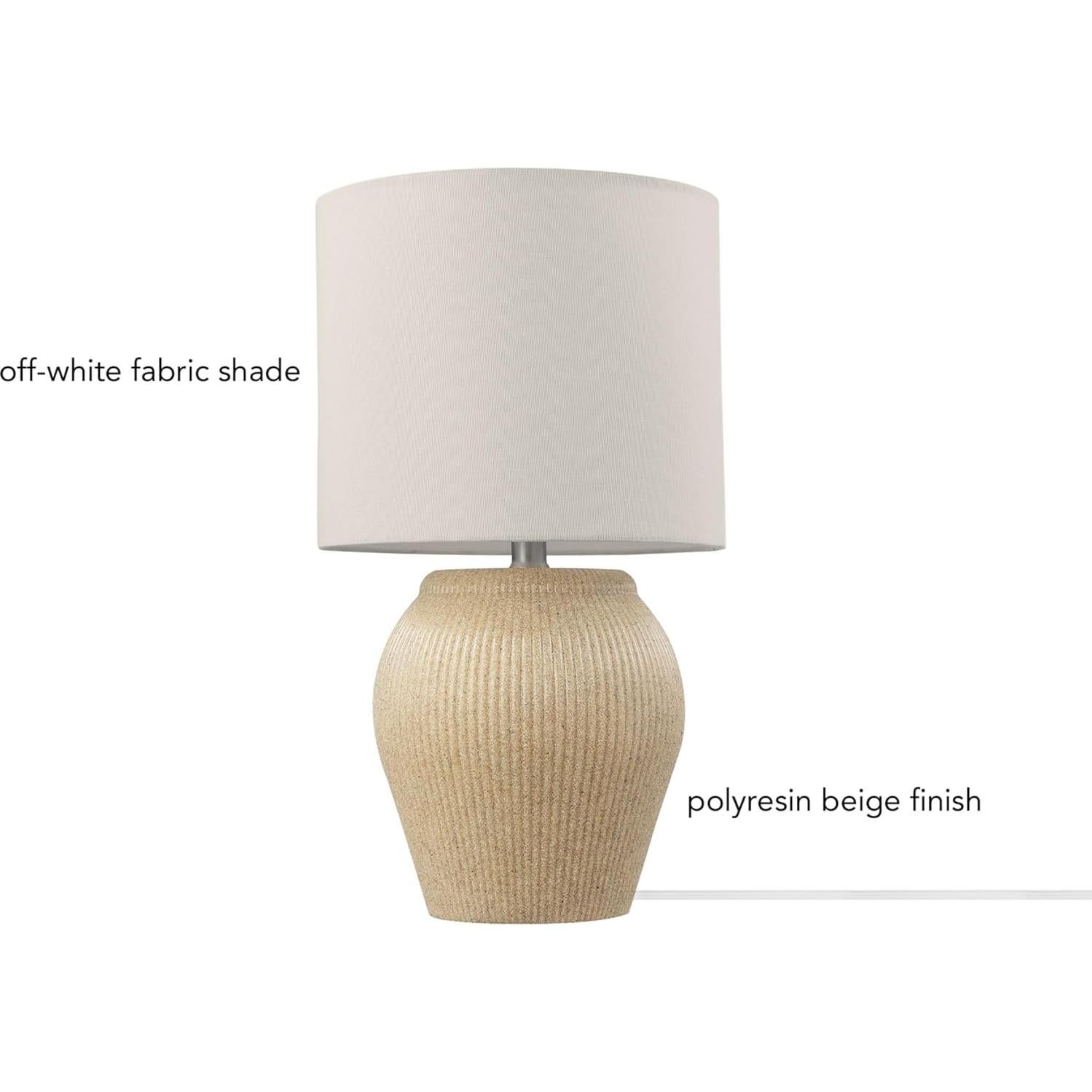 Lámpara de Mesa Cerámica GLOBE Electric 43 cm Beige Suave