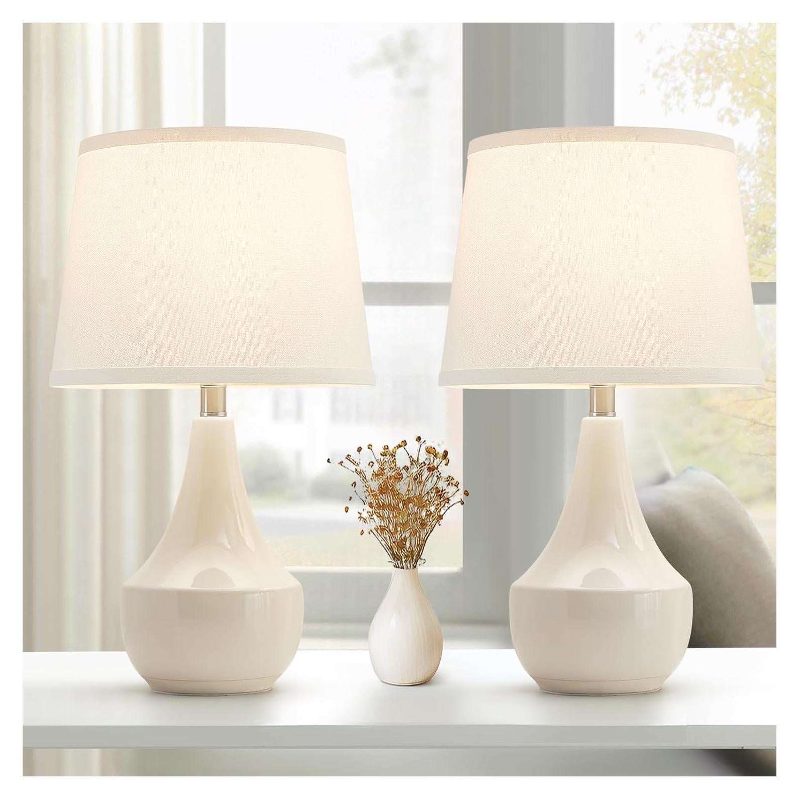 Juego de 2 Lámparas de Mesa GyroVu Cerámica 47 cm LED