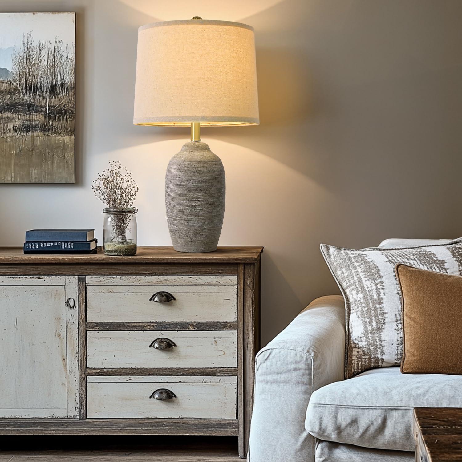 Lámpara de Mesa Cerámica Vintage USumkky 62.23 cm Rústica