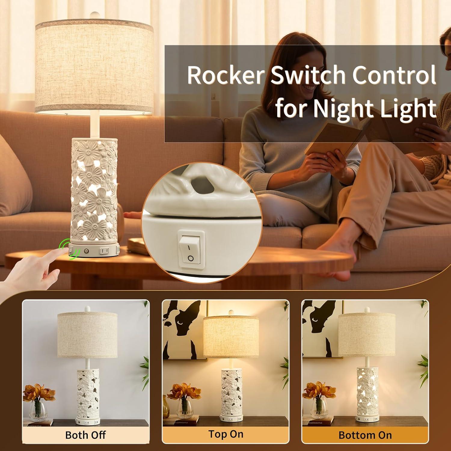 Lámpara de Mesa Cerámica Moderna SAIWEYA 64.8 cm Set de 2