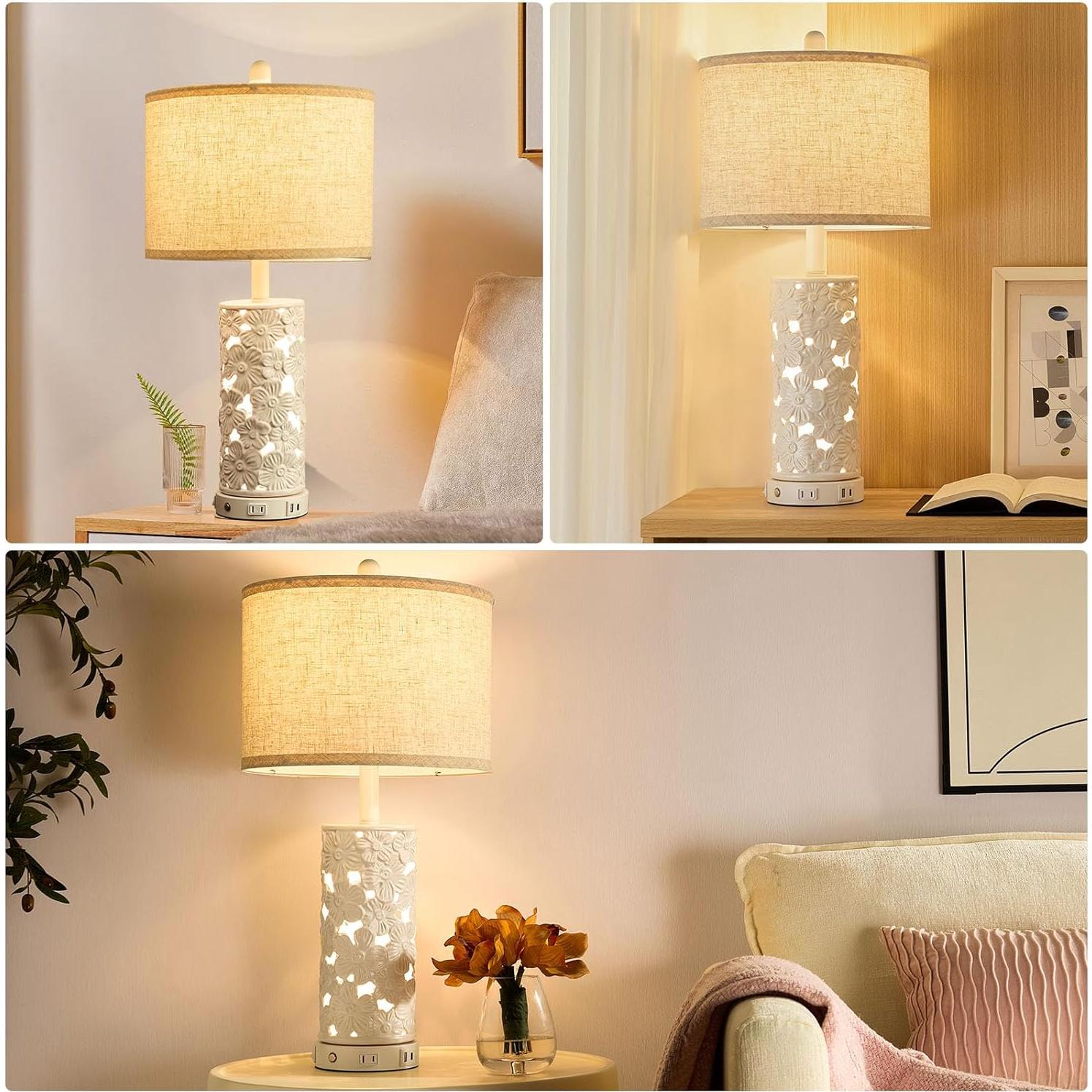 Lámpara de Mesa Cerámica Moderna SAIWEYA 64.8 cm Set de 2