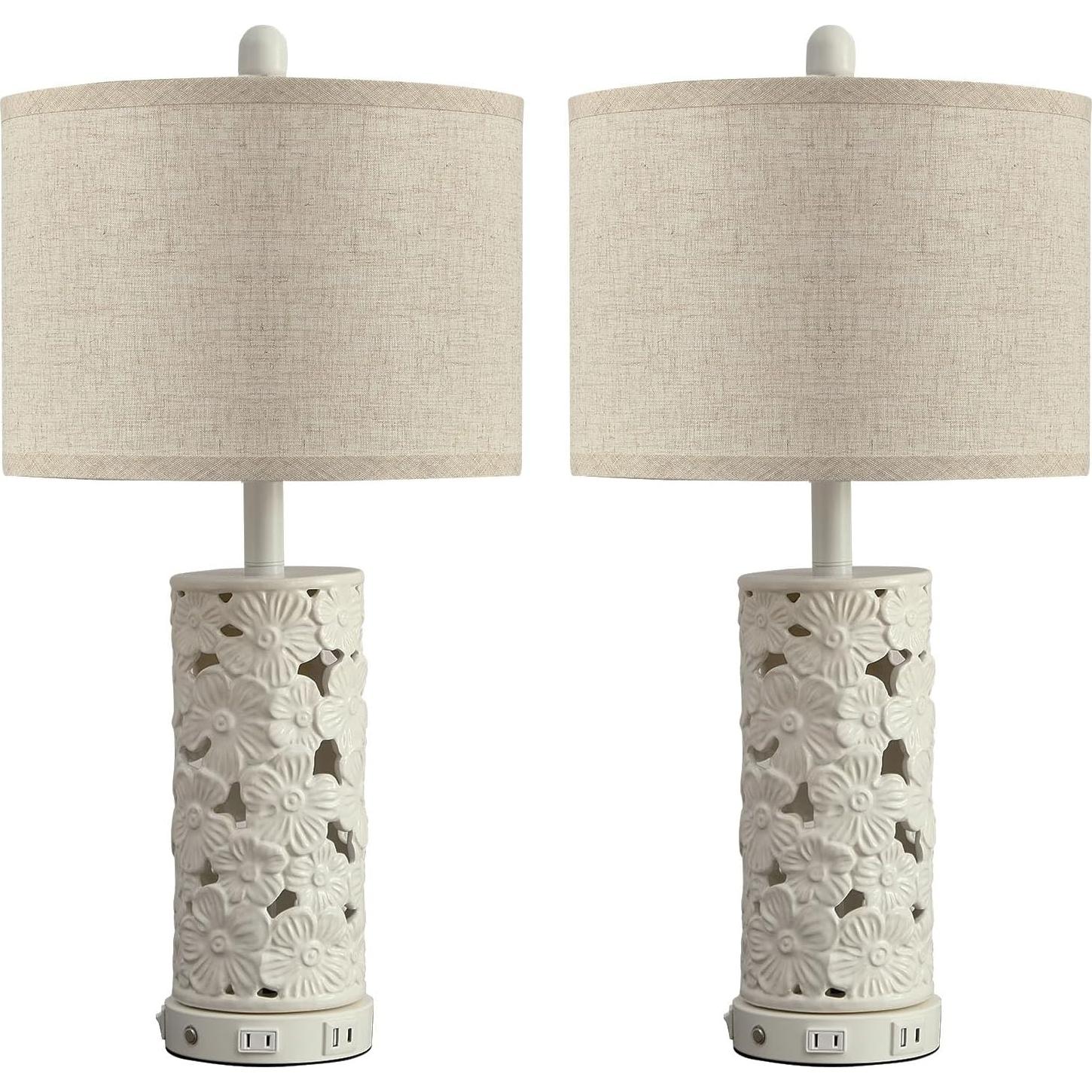 Lámpara de Mesa Cerámica Moderna SAIWEYA 64.8 cm Set de 2