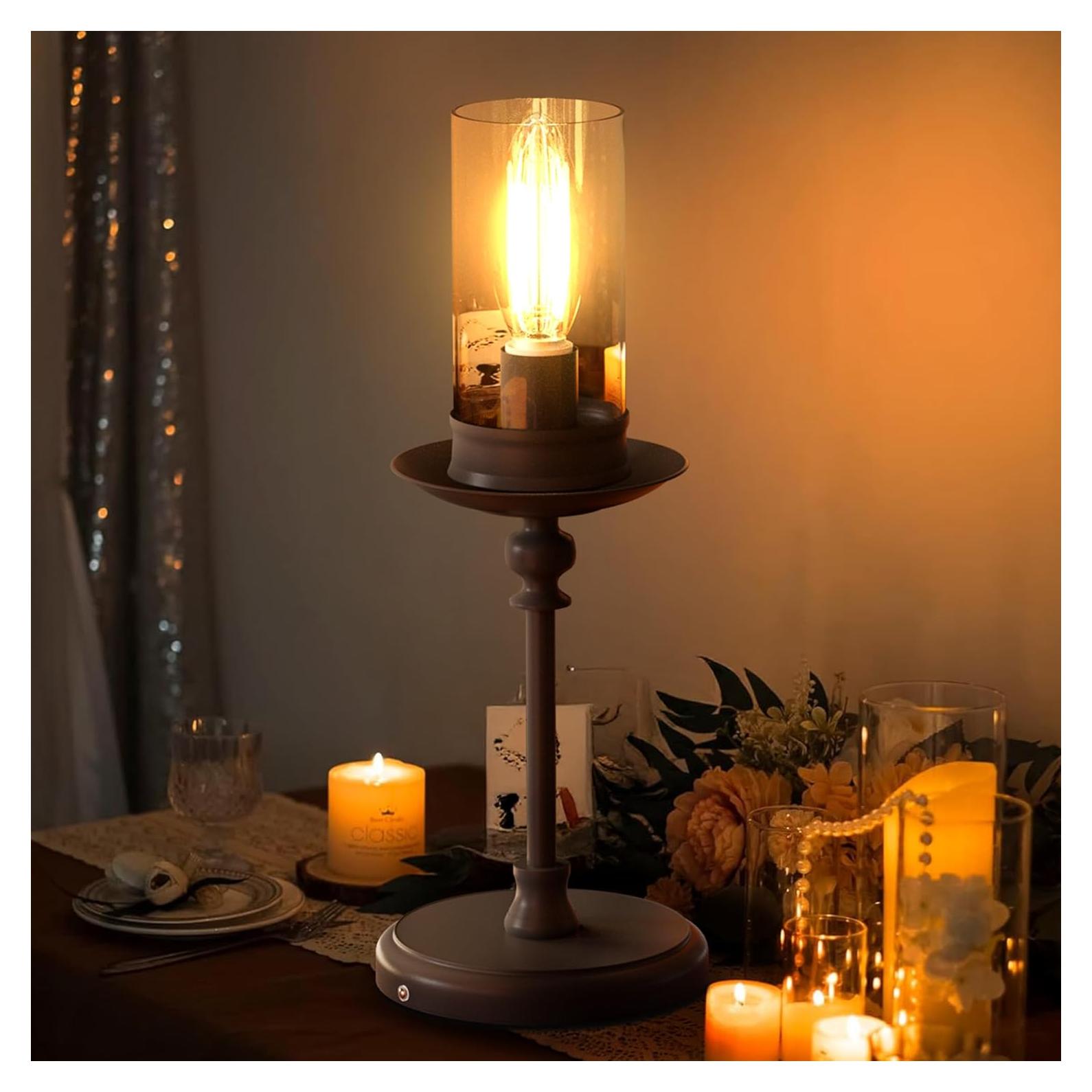 Lámpara de Mesa LED Vintage HMKJGS Recargable 3000K