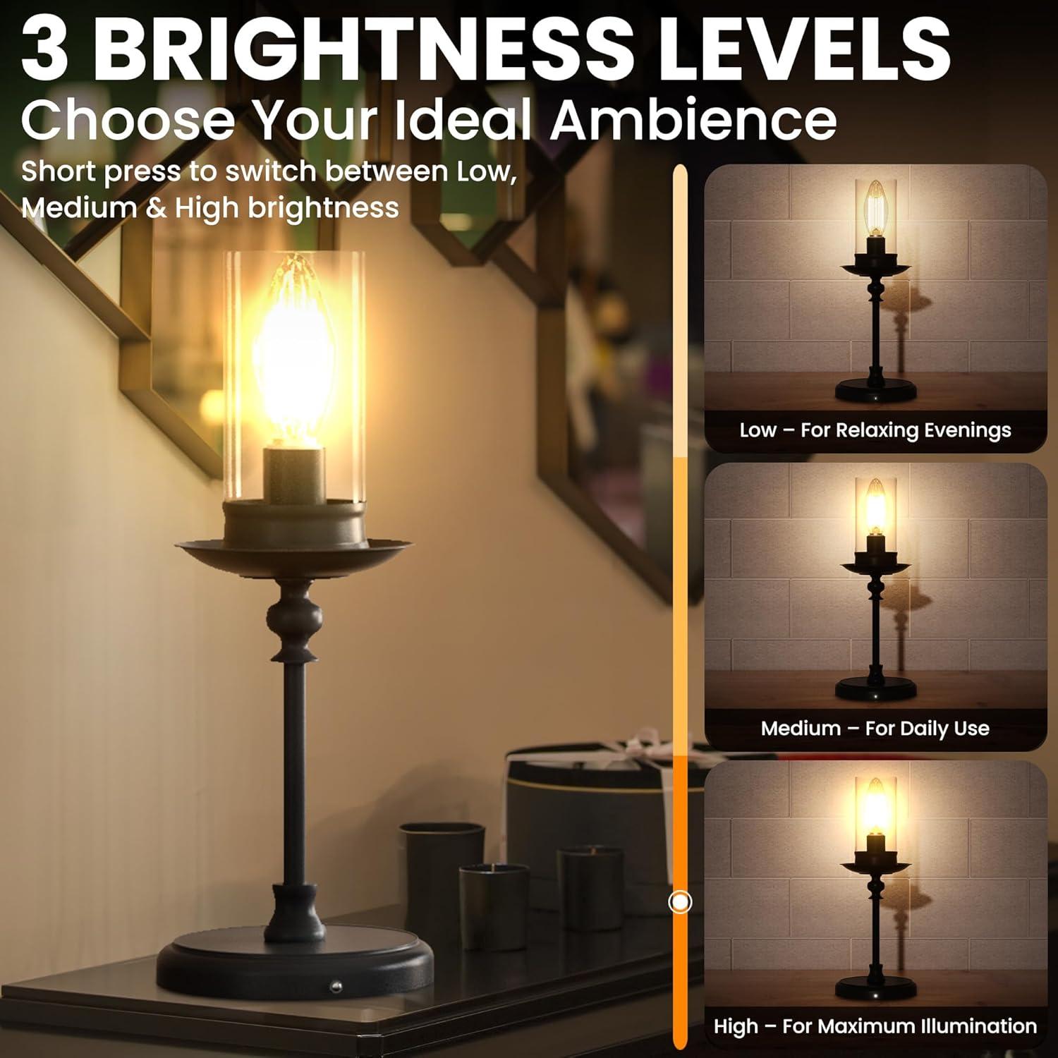 Lámpara de Mesa LED Vintage HMKJGS Recargable 3000K