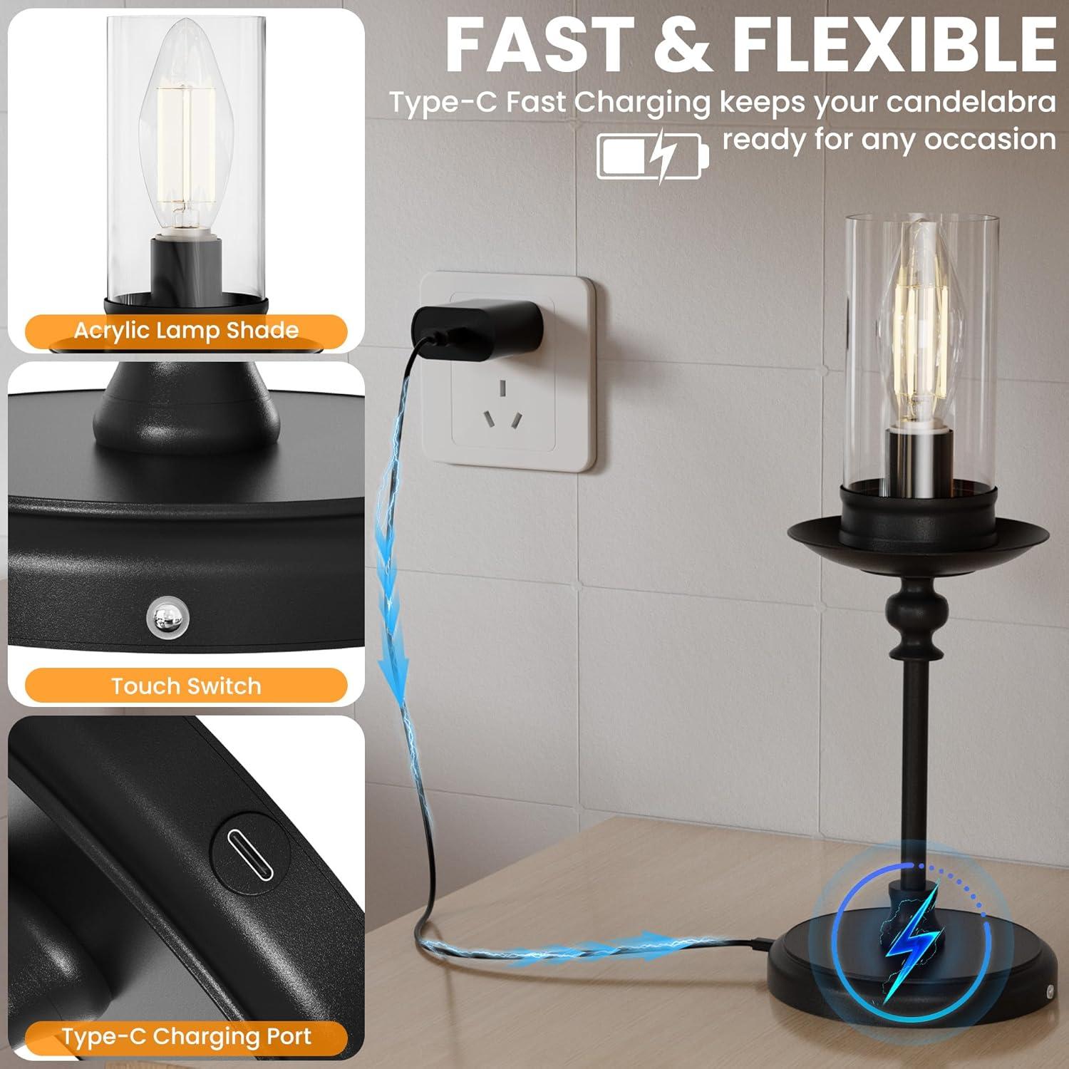 Lámpara de Mesa LED Vintage HMKJGS Recargable 3000K