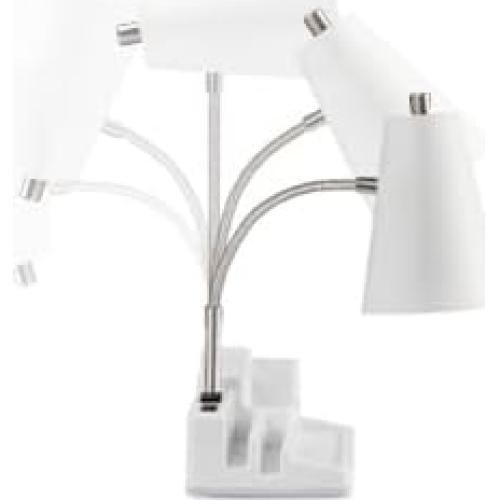 Lámpara de Escritorio E26 Blanca con USB y Toma AC