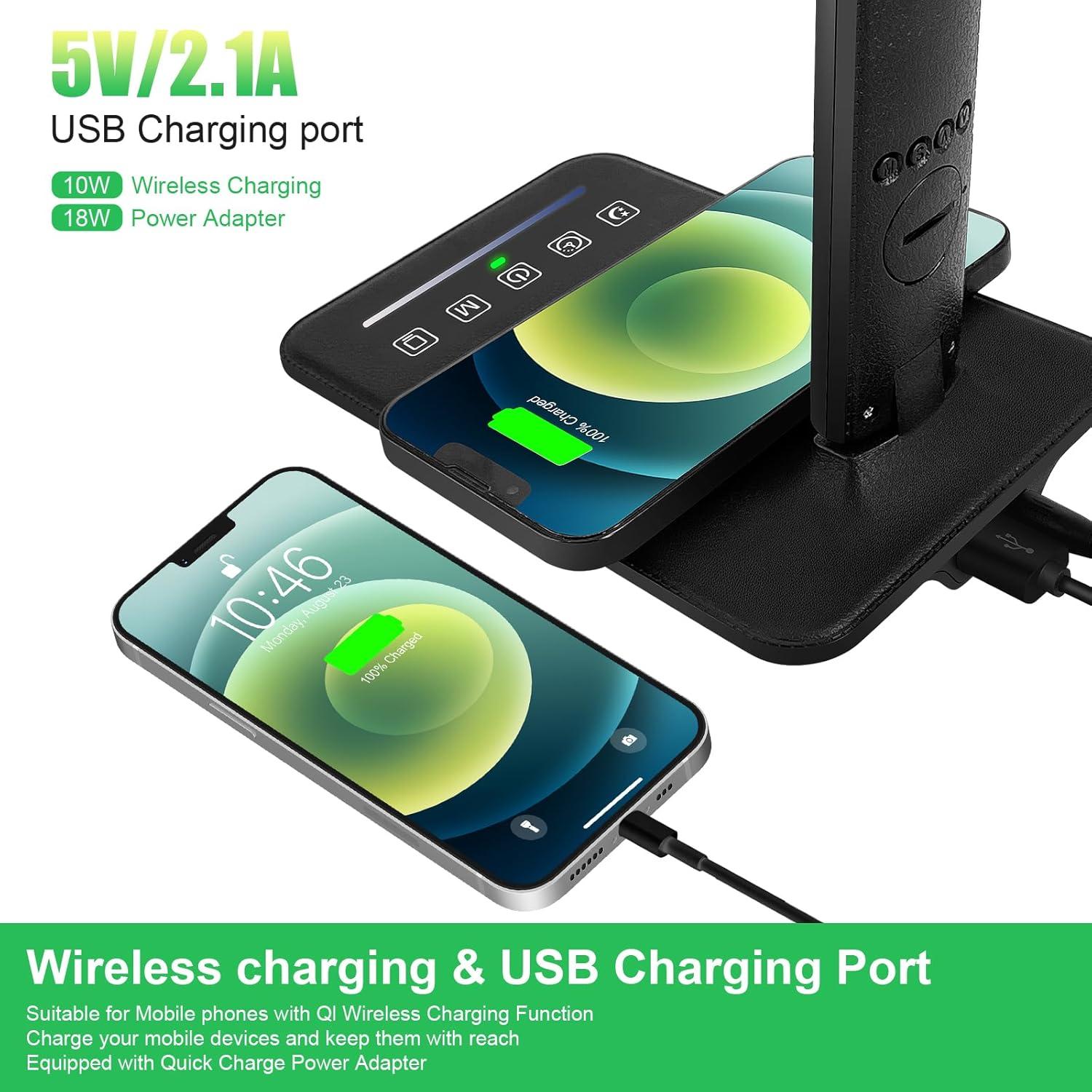 Lámpara de Escritorio SNSOK TX26C con Cargador Inalámbrico