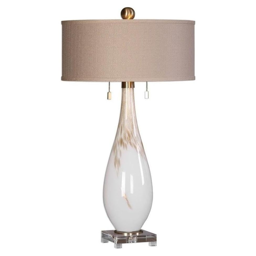 Lámpara de Mesa Uttermost Cardoni 2 Luces Cobre y Cristal