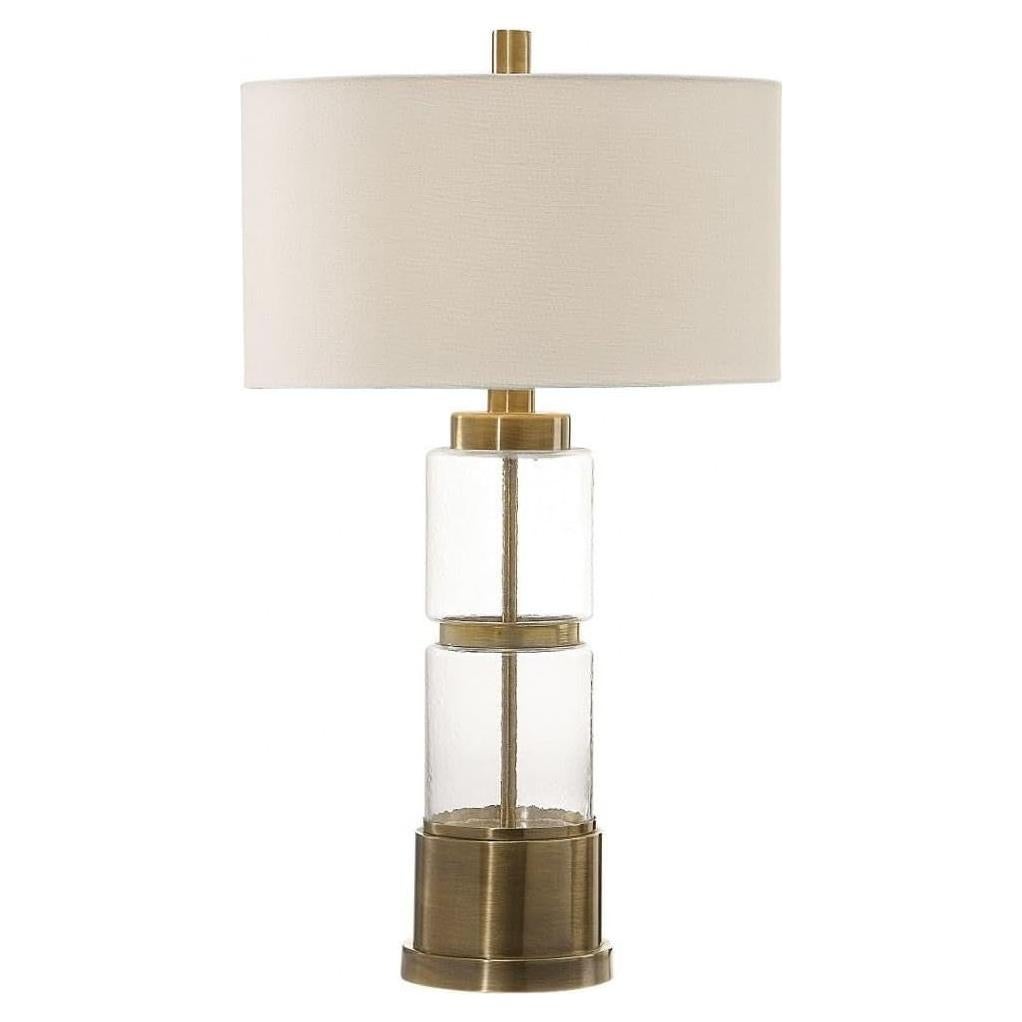 Lámpara de Mesa Uttermost Vaiga 1 Luz Acero Vidrio 79 cm
