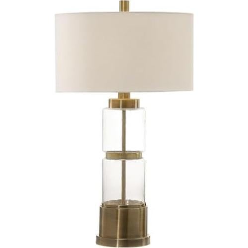 Lámpara de Mesa Uttermost Vaiga 1 Luz Acero Vidrio 79 cm