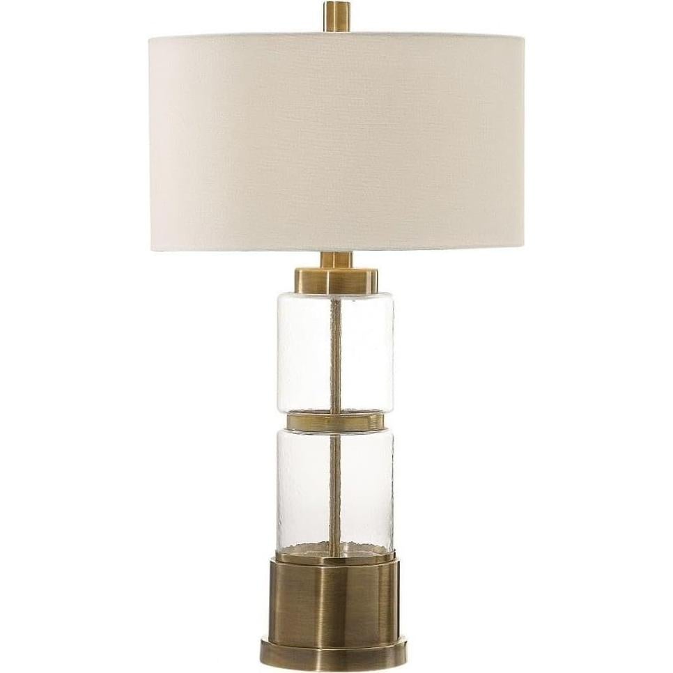 Lámpara de Mesa Uttermost Vaiga 1 Luz Acero Vidrio 79 cm