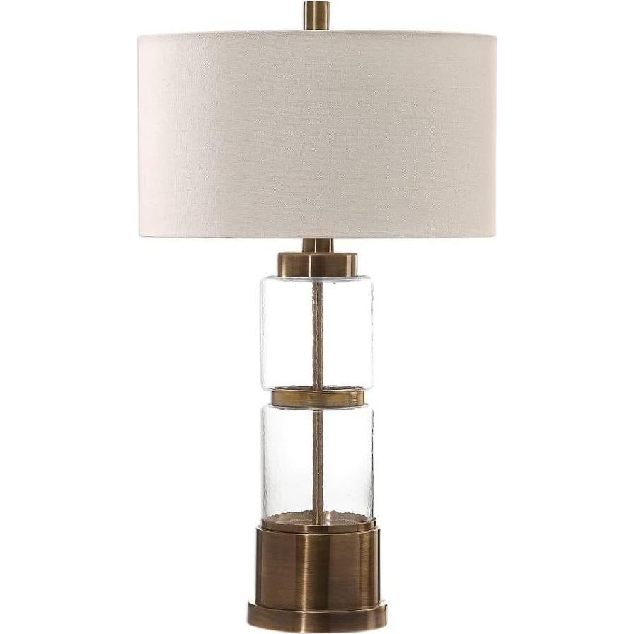 Lámpara de Mesa Uttermost Vaiga 1 Luz Acero Vidrio 79 cm