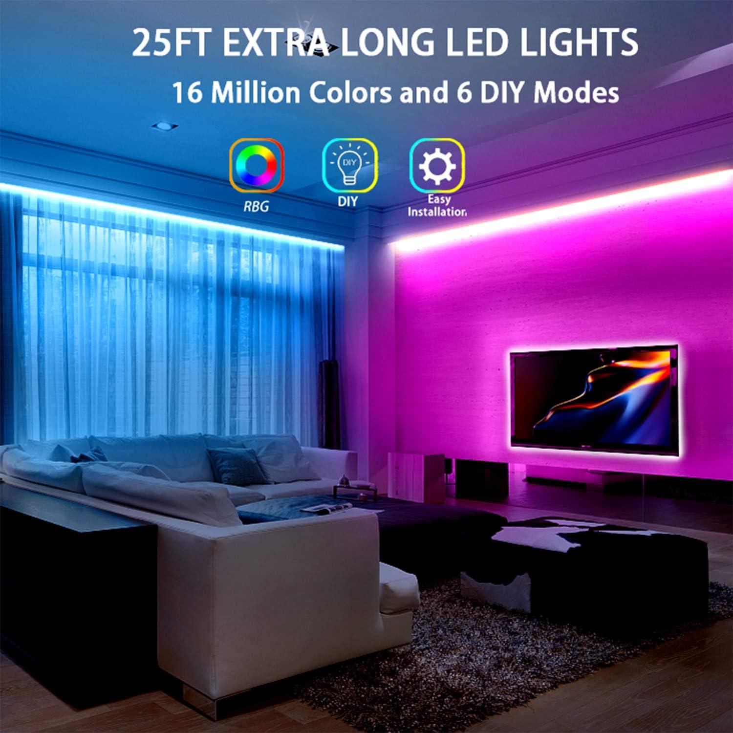Tiras LED dalattin 7,62 m RGB con Control Remoto 44 Teclas