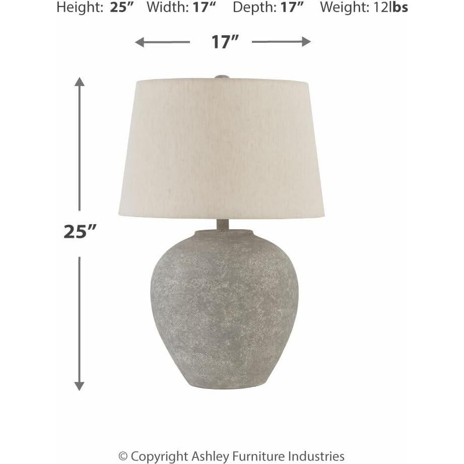 Lámpara de mesa Ashley 65.4 cm diseño piedra marrón