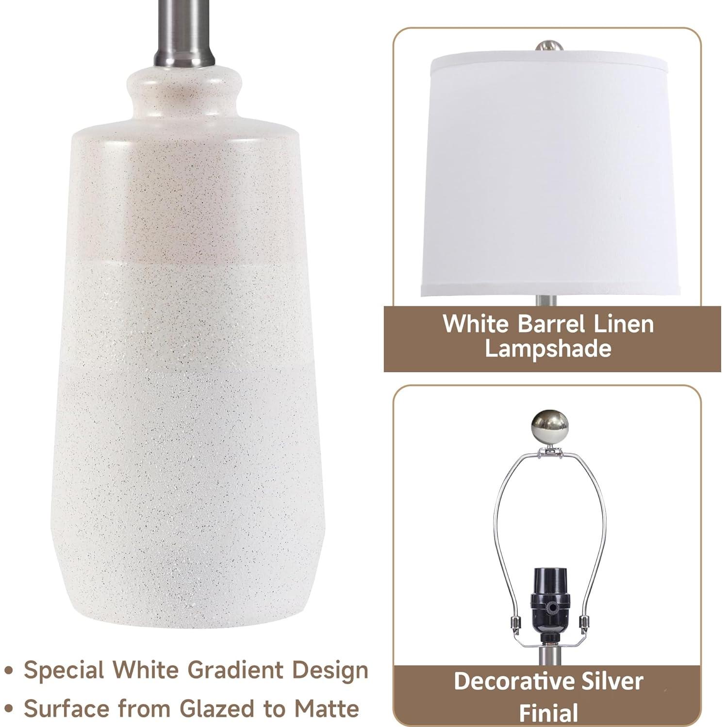 Juego de 2 Lámparas de Mesa Cerámica Blanca EUO 52 cm