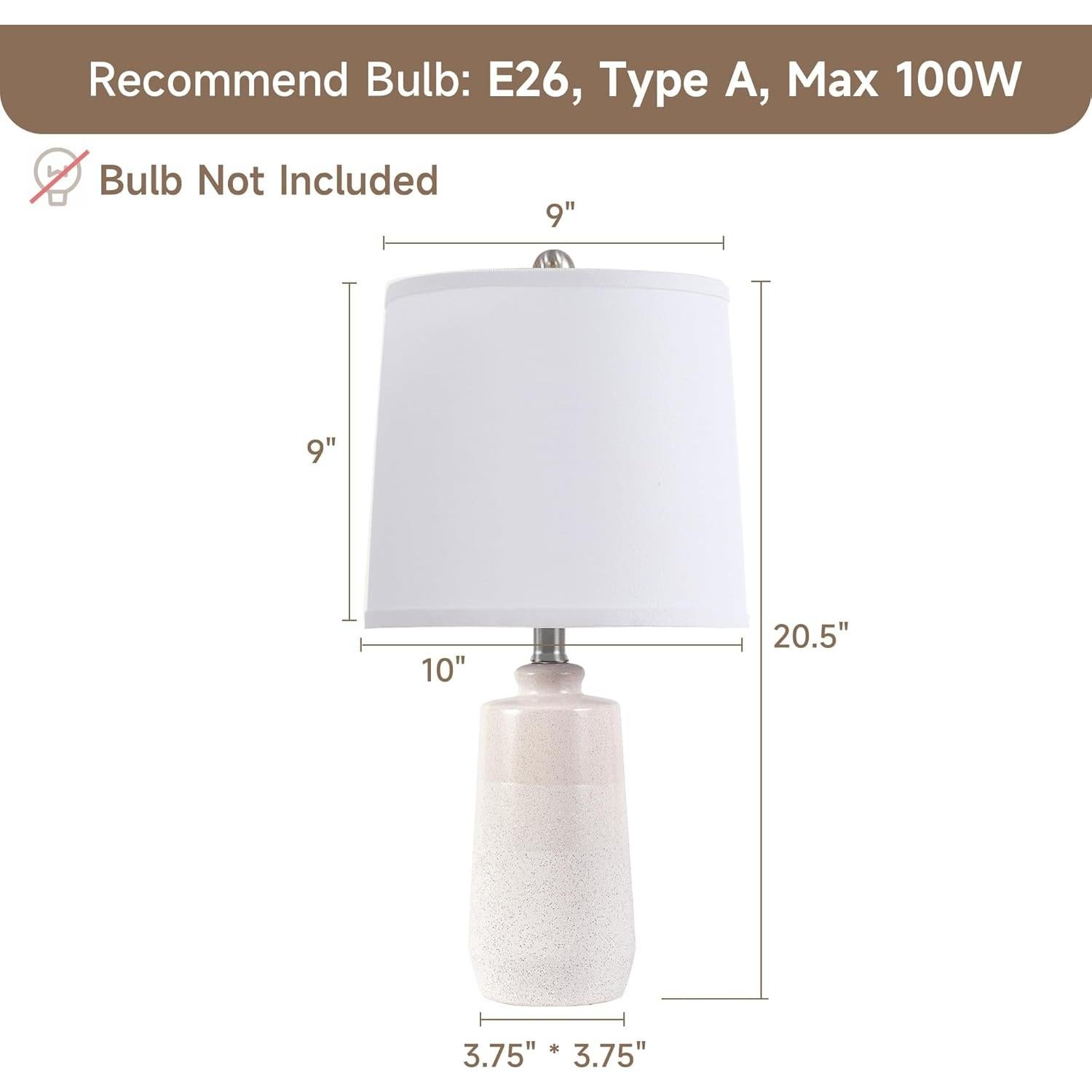 Juego de 2 Lámparas de Mesa Cerámica Blanca EUO 52 cm