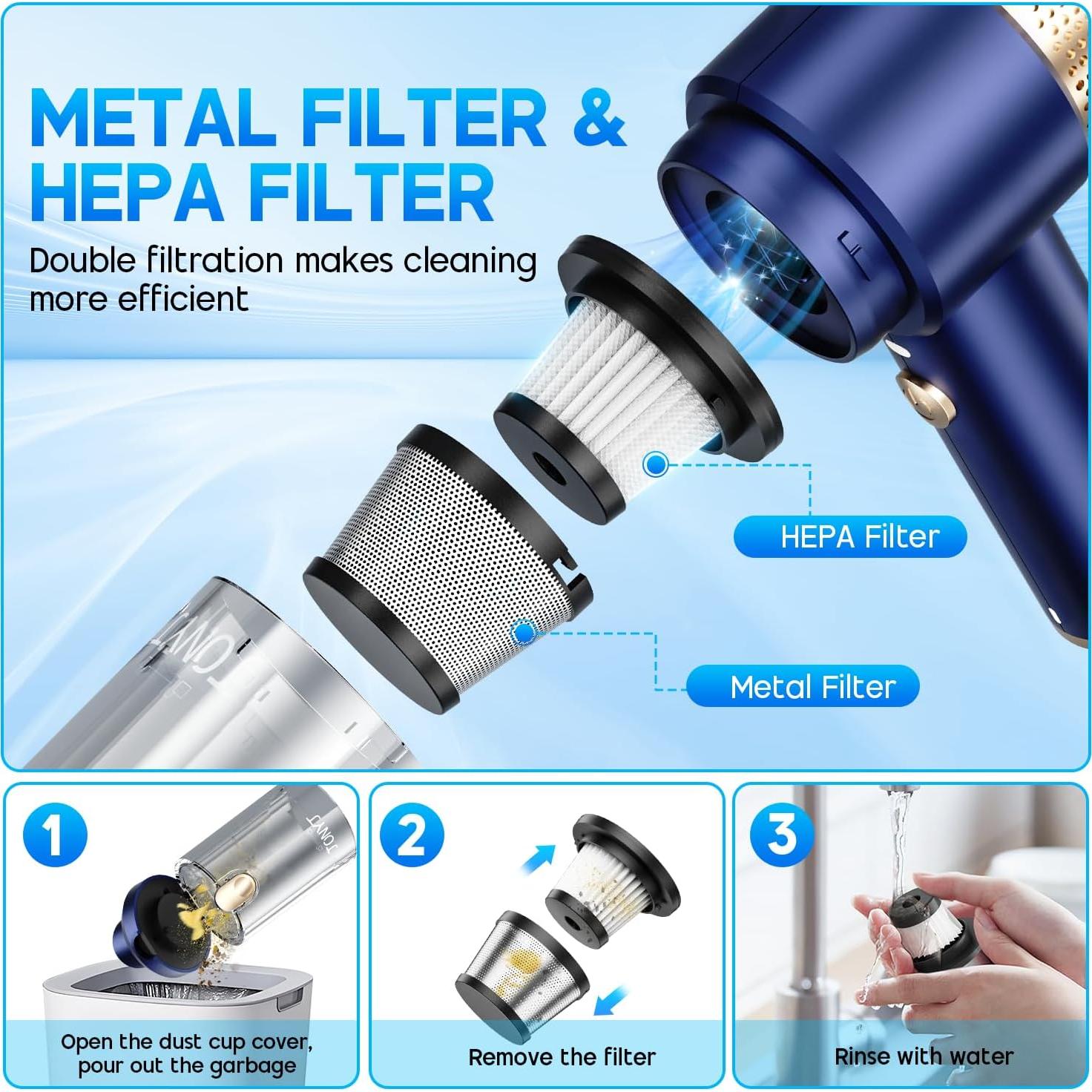 Aspiradora de Mano JONYJ LT-135 Inalámbrica 16000Pa 120W