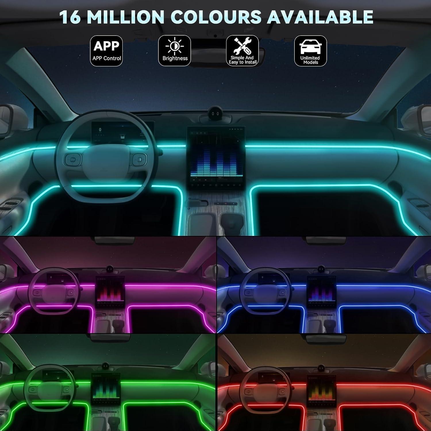 Luces de tira LED interior AUTOXBERT 6M RGB con APP y sonido