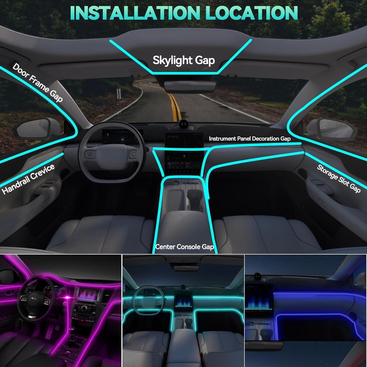 Luces de tira LED interior AUTOXBERT 6M RGB con APP y sonido