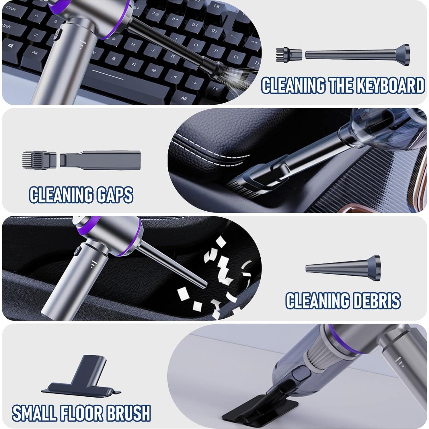 Aspiradora de Coche Houscly ST6653 20000PA Sin Cable 4-en-1