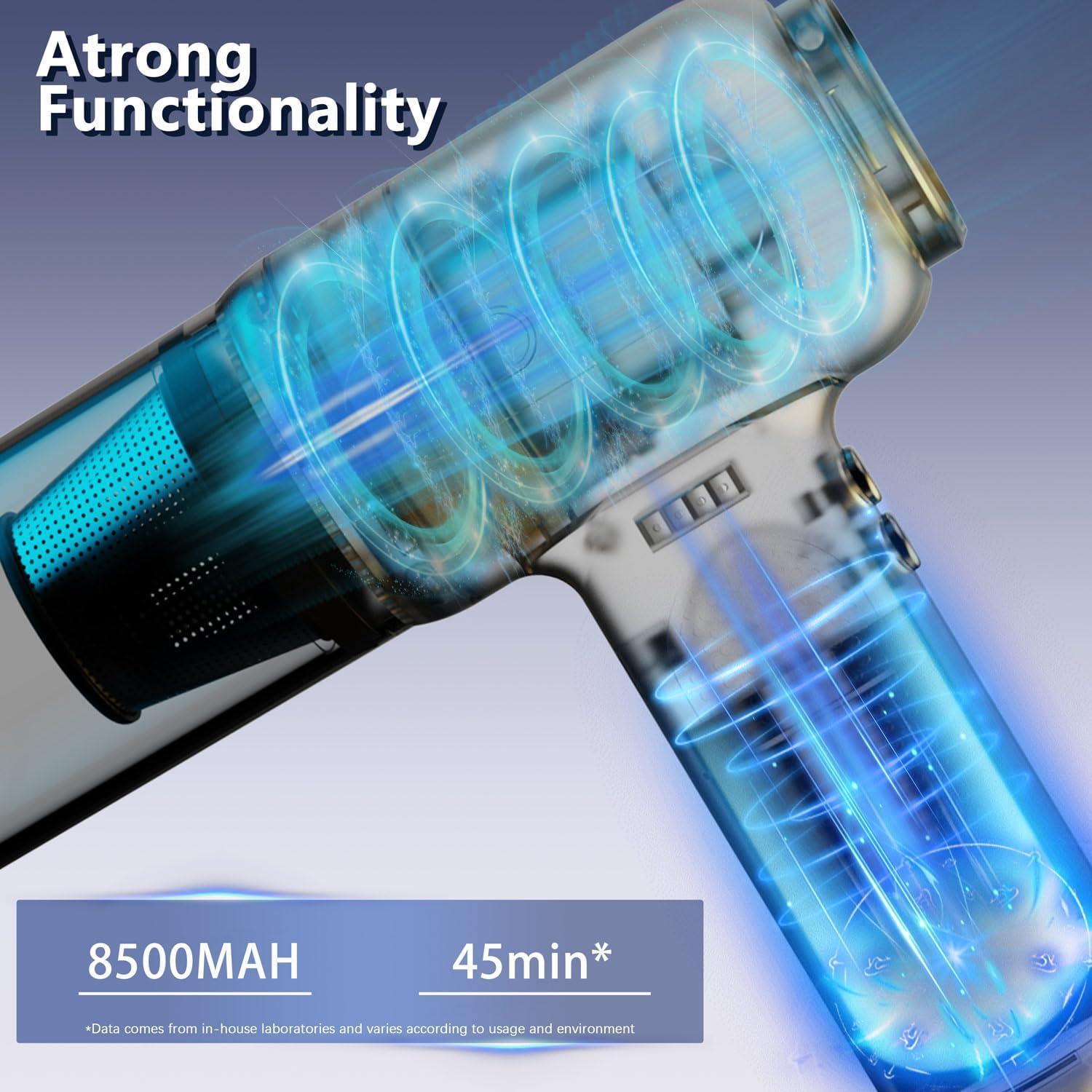 Compressed Air Vacuum,4 in 1 Air Duster Computer Mini Vacuum Cleaner, 160000RPM Brushless Motor Cordless Handheld Vacuum, Canned Air Spray Portable Car Vacuum Keyboard Cleaner