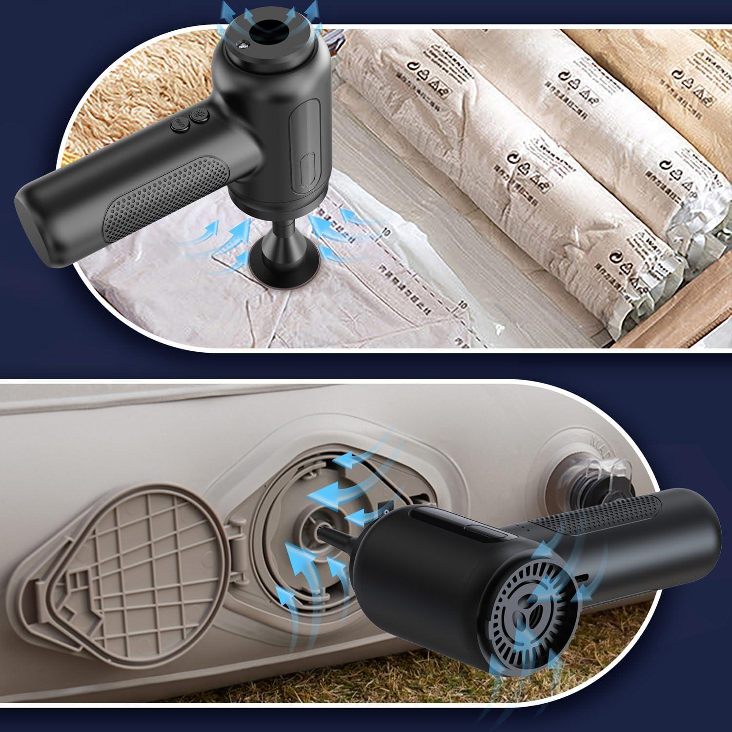 Compressed Air Vacuum,4 in 1 Air Duster Computer Mini Vacuum Cleaner, 160000RPM Brushless Motor Cordless Handheld Vacuum, Canned Air Spray Portable Car Vacuum Keyboard Cleaner