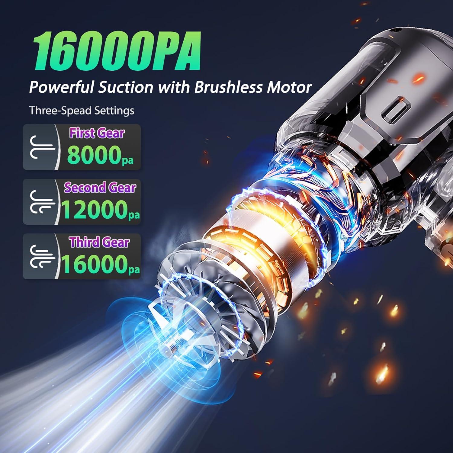 Aspiradora de Coche Portátil OcePor HV001 Sin Cable 16000Pa