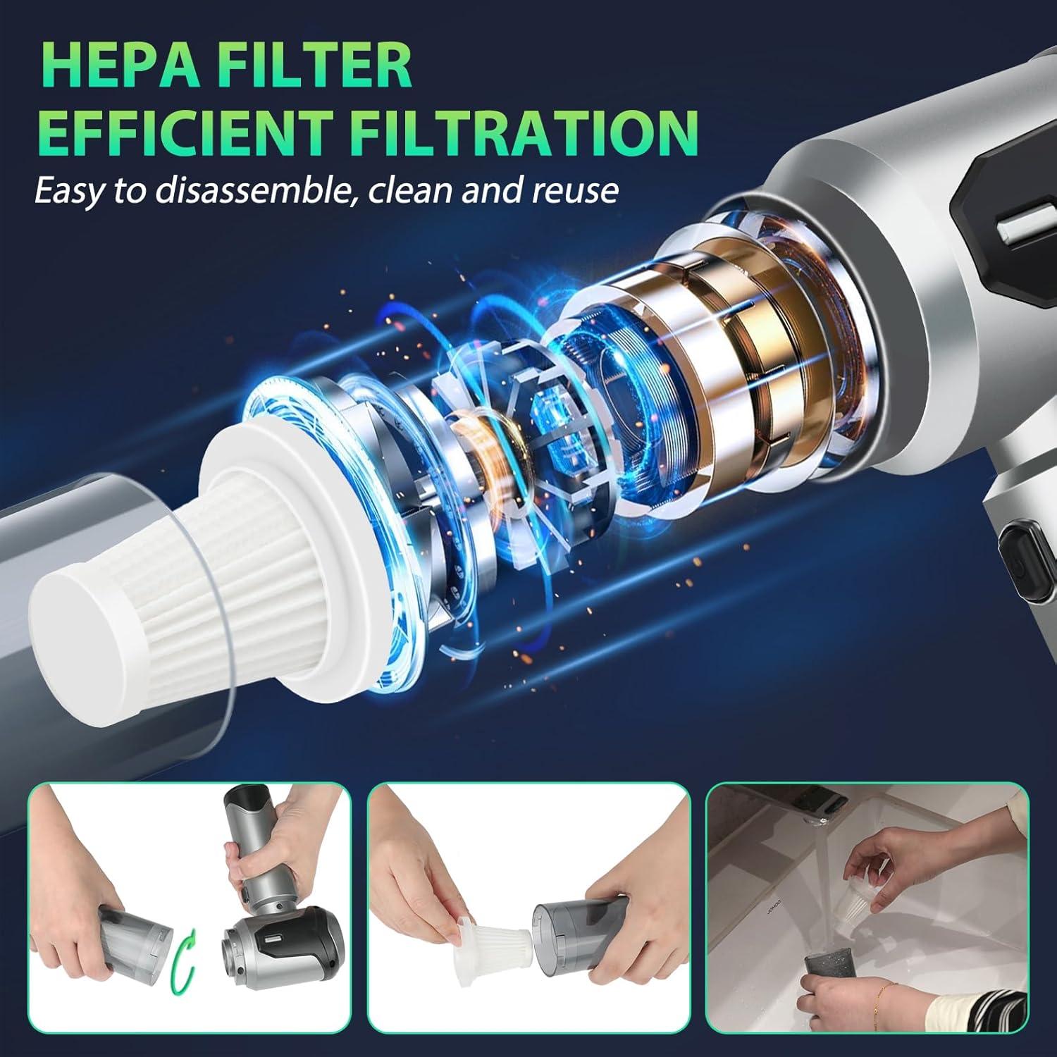 Aspiradora de Coche Portátil OcePor HV001 Sin Cable 16000Pa