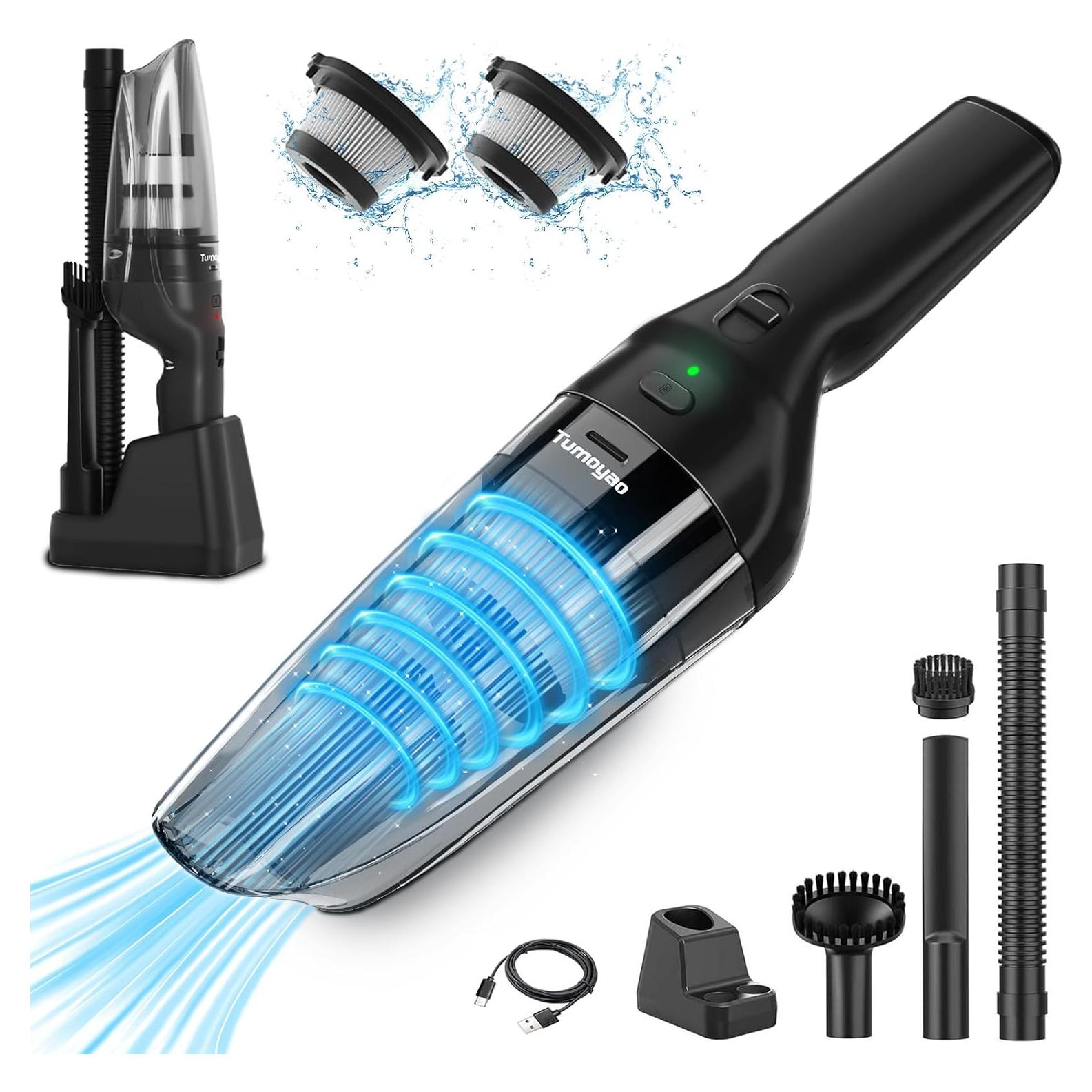 Handheld Car Vacuum Cordless, 9500Pa High Power Suction, 1.23lbs Lightweight&Portable, Powerful Cordless Hand Held Vacuum Cleaner for Car, Home, Office Desk