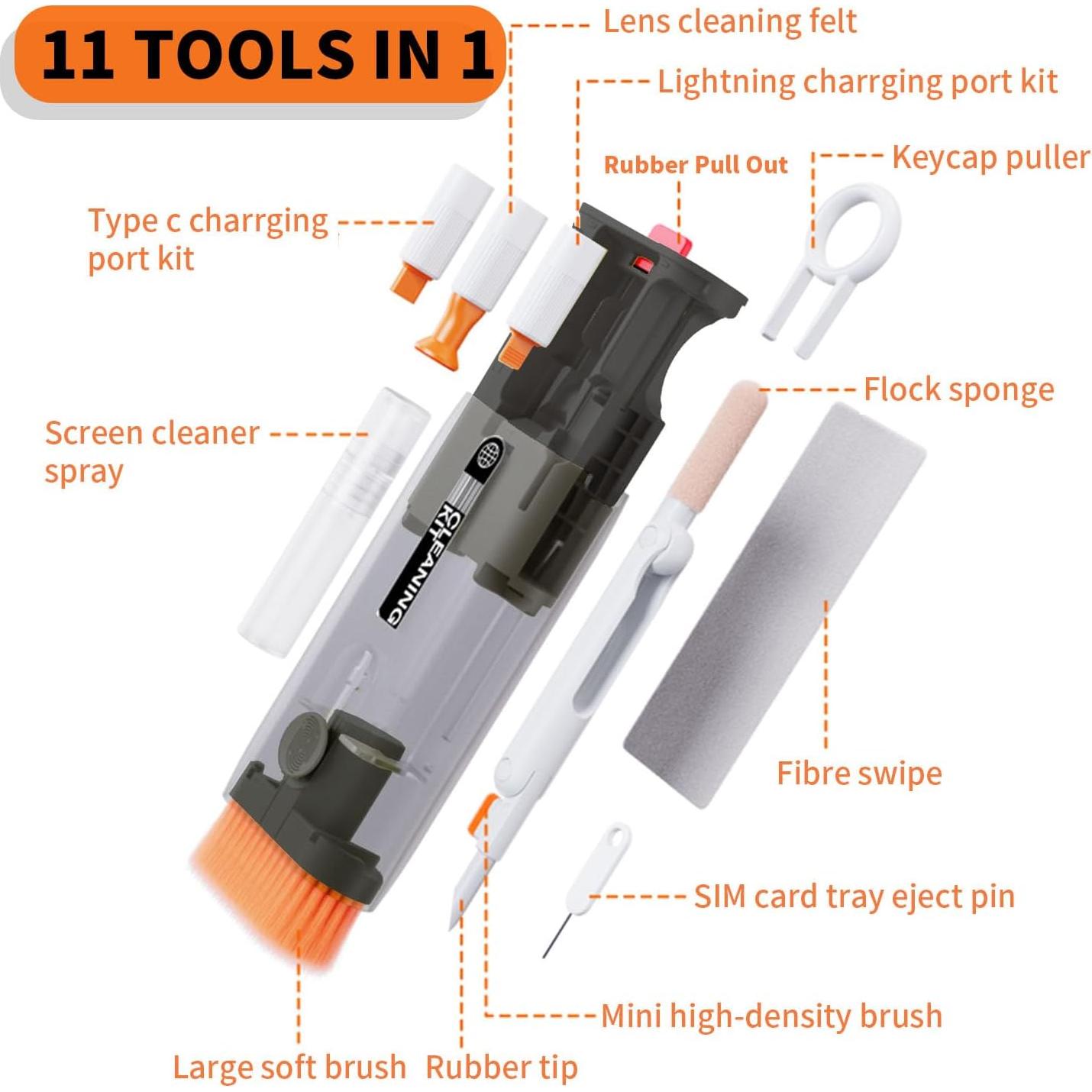 Kit de Limpieza Electrónica 11 en 1 SKRUHIA para PC y Móvil