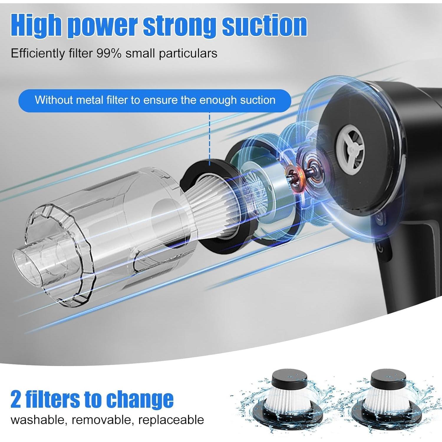 Aspiradora de Mano Inalámbrica Bellabuy 12000PA Recargable