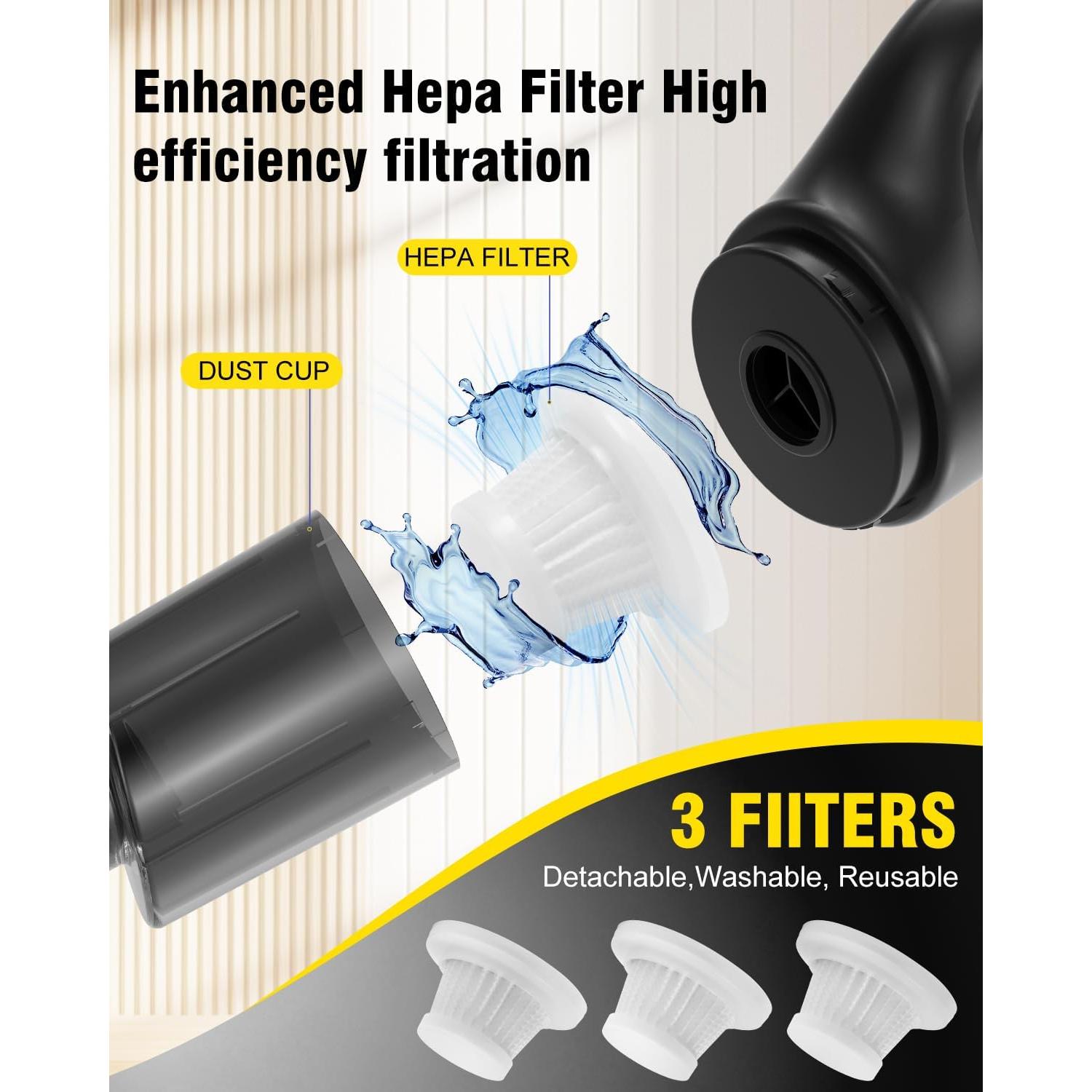 Aspiradora de Mano Inalámbrica AGOODTO X-106 0.6L Alta Potencia