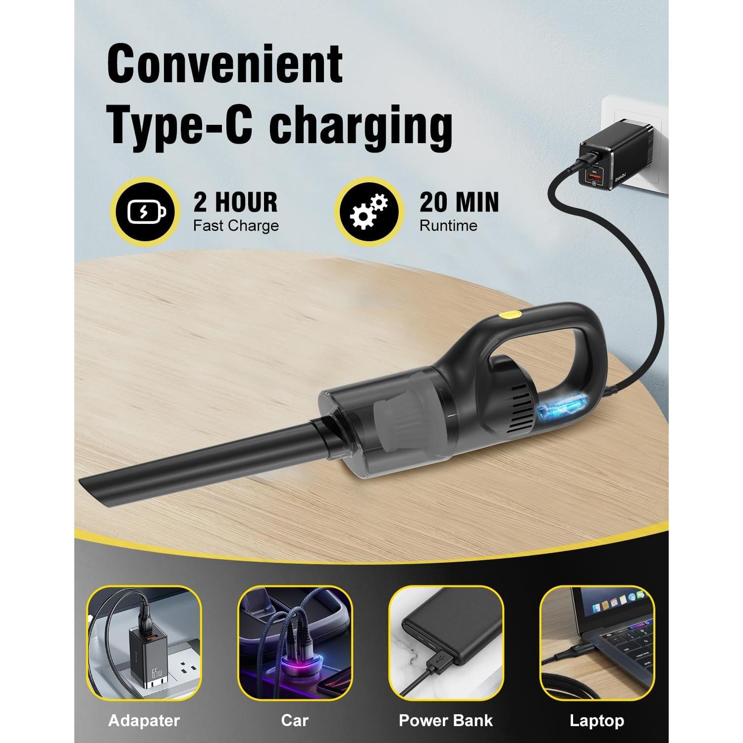 Aspiradora de Mano Inalámbrica AGOODTO X-106 0.6L Alta Potencia