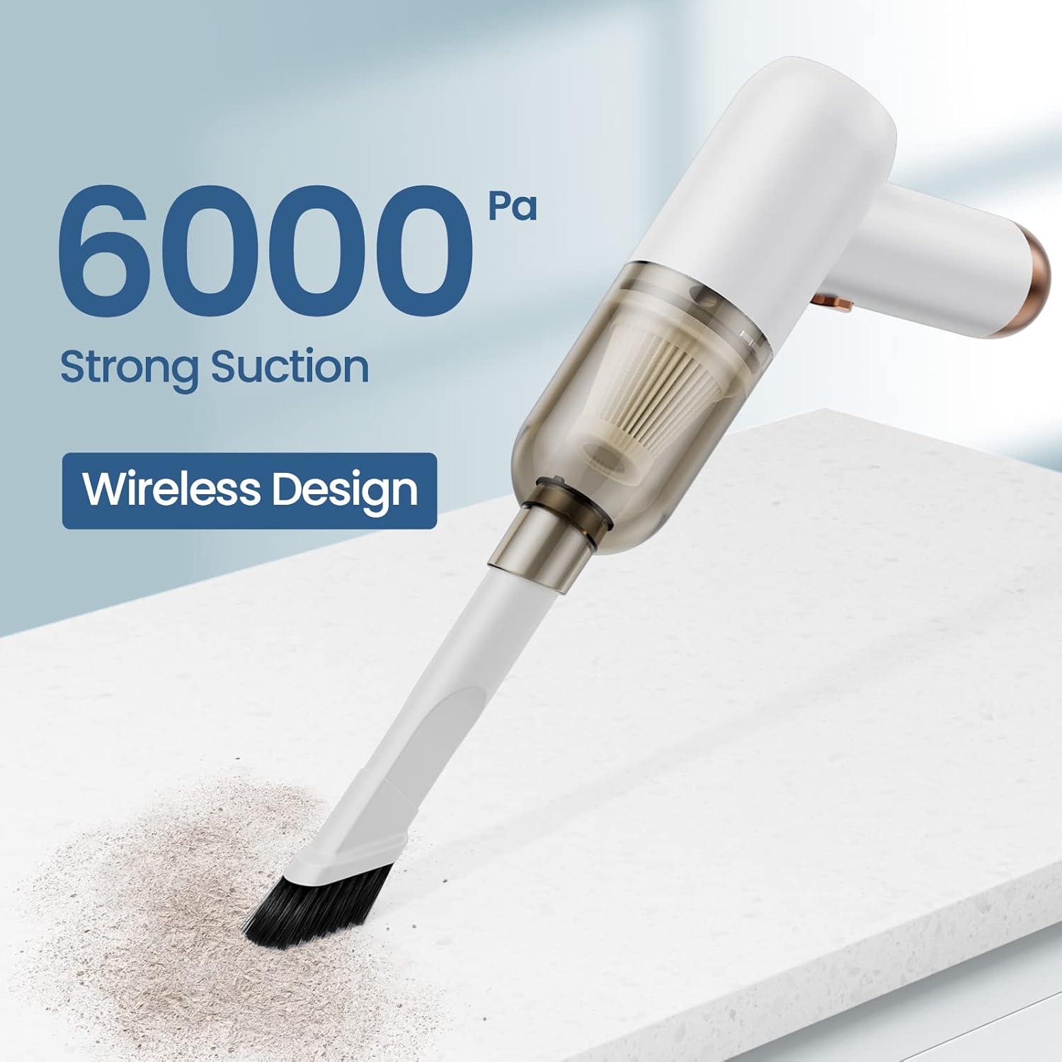 Aspiradora de Mano Inalámbrica Shinebella SUSTCV1WH1 6000Pa