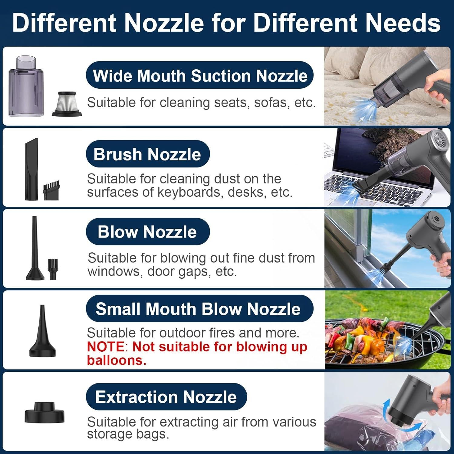 Small Car Vacuum Cordless, Mini Handheld Vacuum 6000PA Suction,3 in 1 Portable Vacuum Cleaner & Air Duster & Pump,Mini Car Vacuum Cleaner Rechargeable,Hand Held Hoover for Car,Home,Office