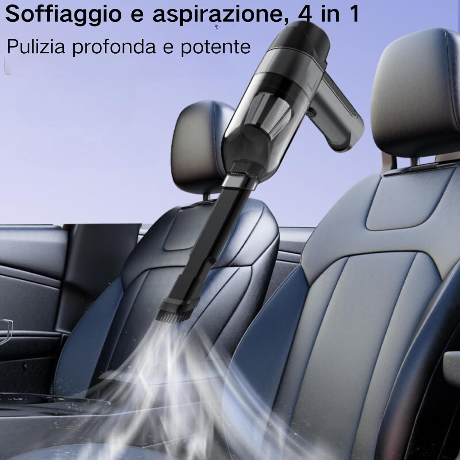 Rechargebale Vacuum Cleaner, Car Vacuum Cordless Rechargeable,Lightweight Mini Portable Rechargeable Vacuum Cleaner with Multipurpose Nozzles,for Home and Car