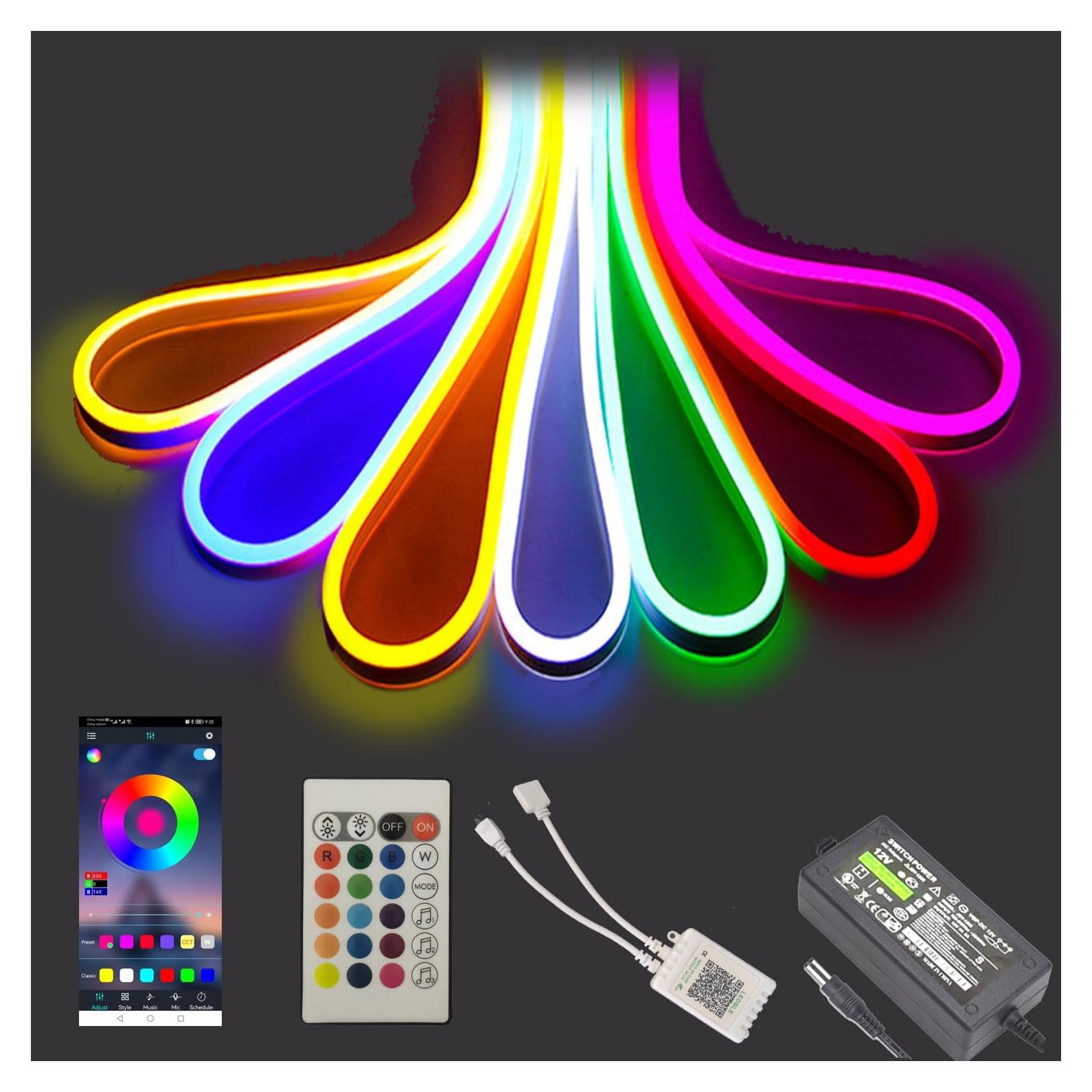Tiras de luces LED Neón RGB 5m 12V IP65 Decoración