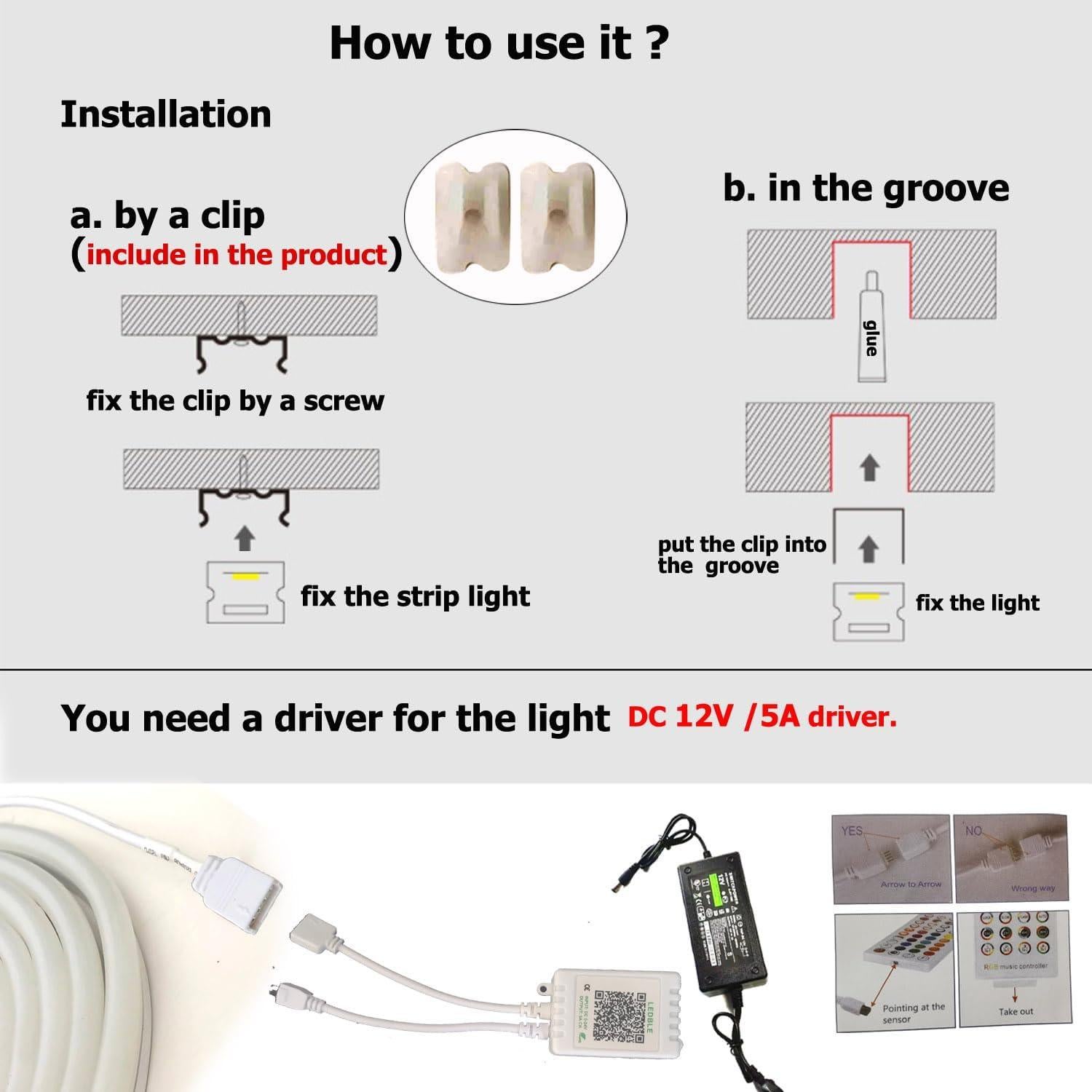 Tiras de luces LED Neón RGB 5m 12V IP65 Decoración